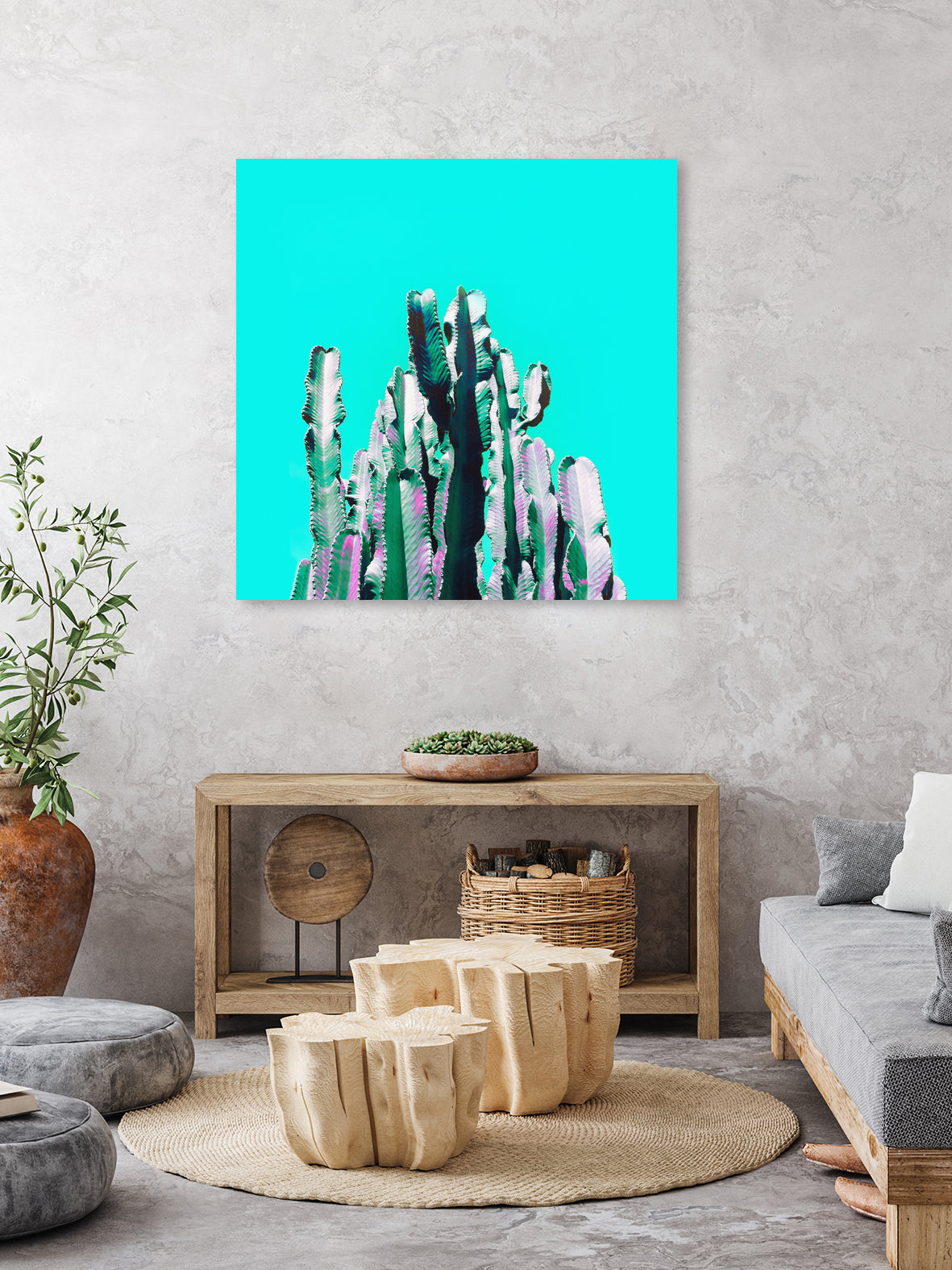 Majestic Cactus by Dominique Van Roey on GIANT ART - blue photo manipulation