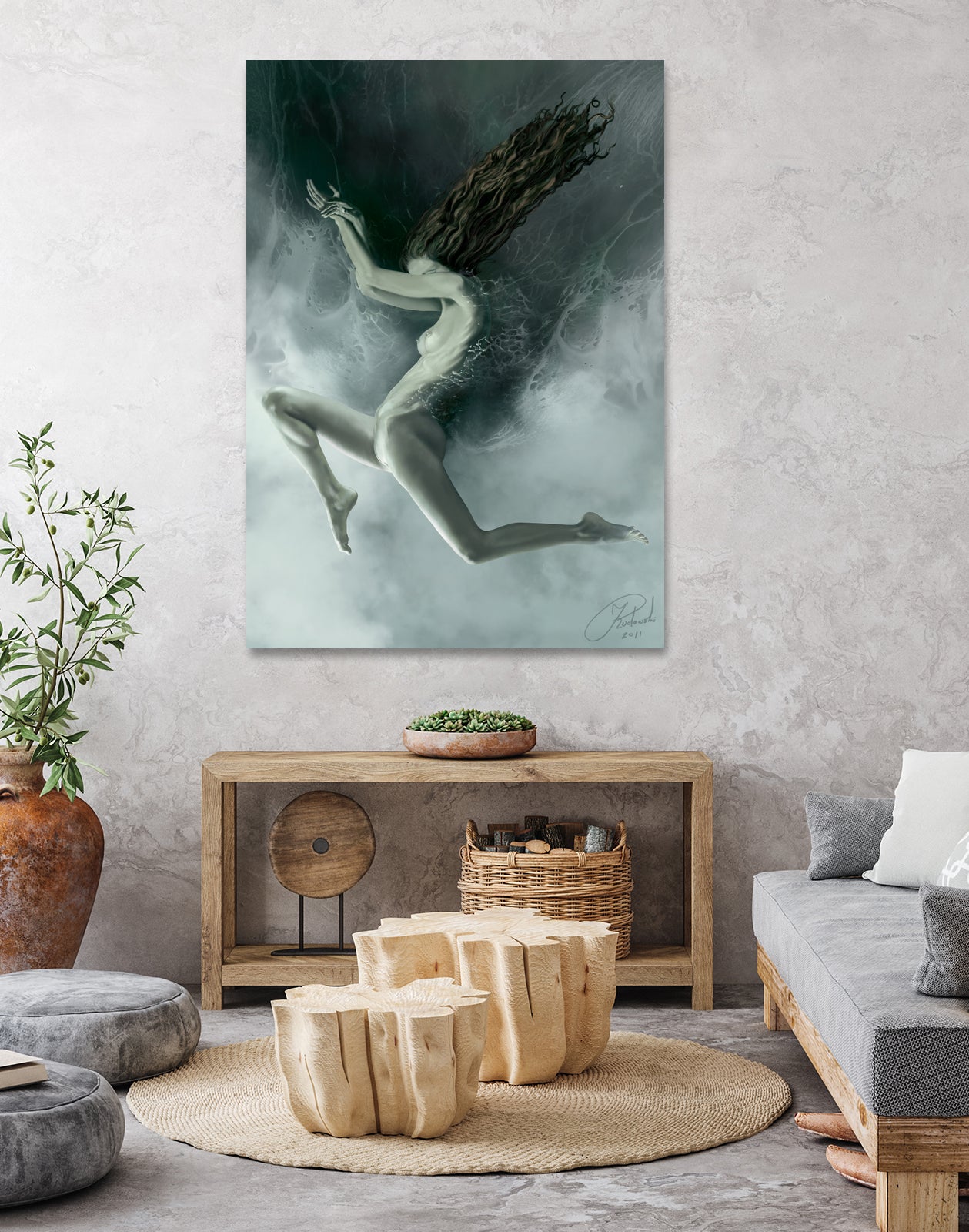 Aquarius by Jacek Rudowski on GIANT ART - green digital painting