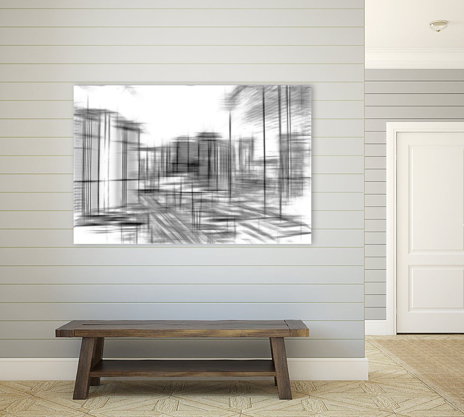 pencil drawing buildings in the city in black and white by sutee monchitnukul on GIANT ART - gray digital drawing