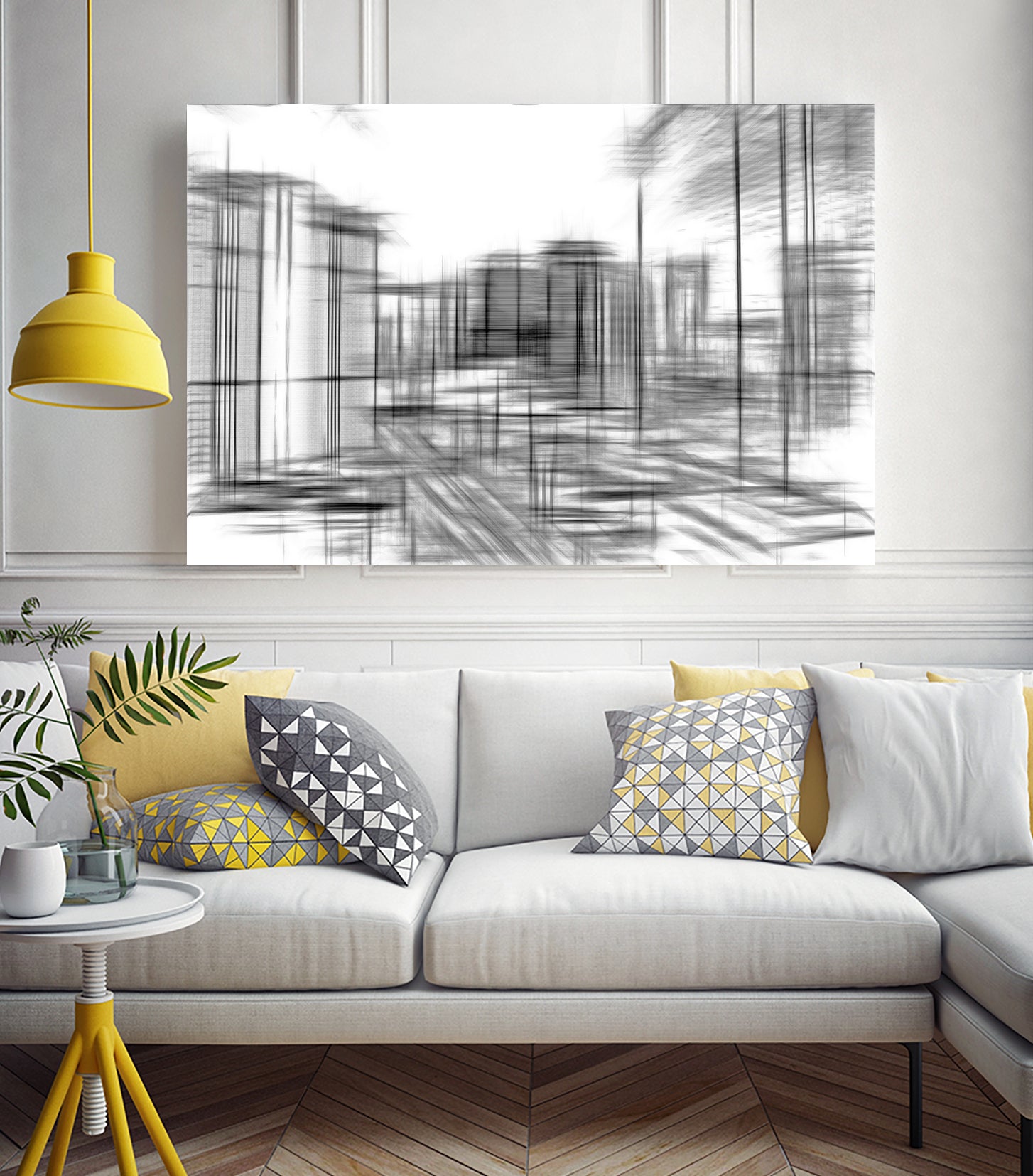 pencil drawing buildings in the city in black and white by sutee monchitnukul on GIANT ART - gray digital drawing