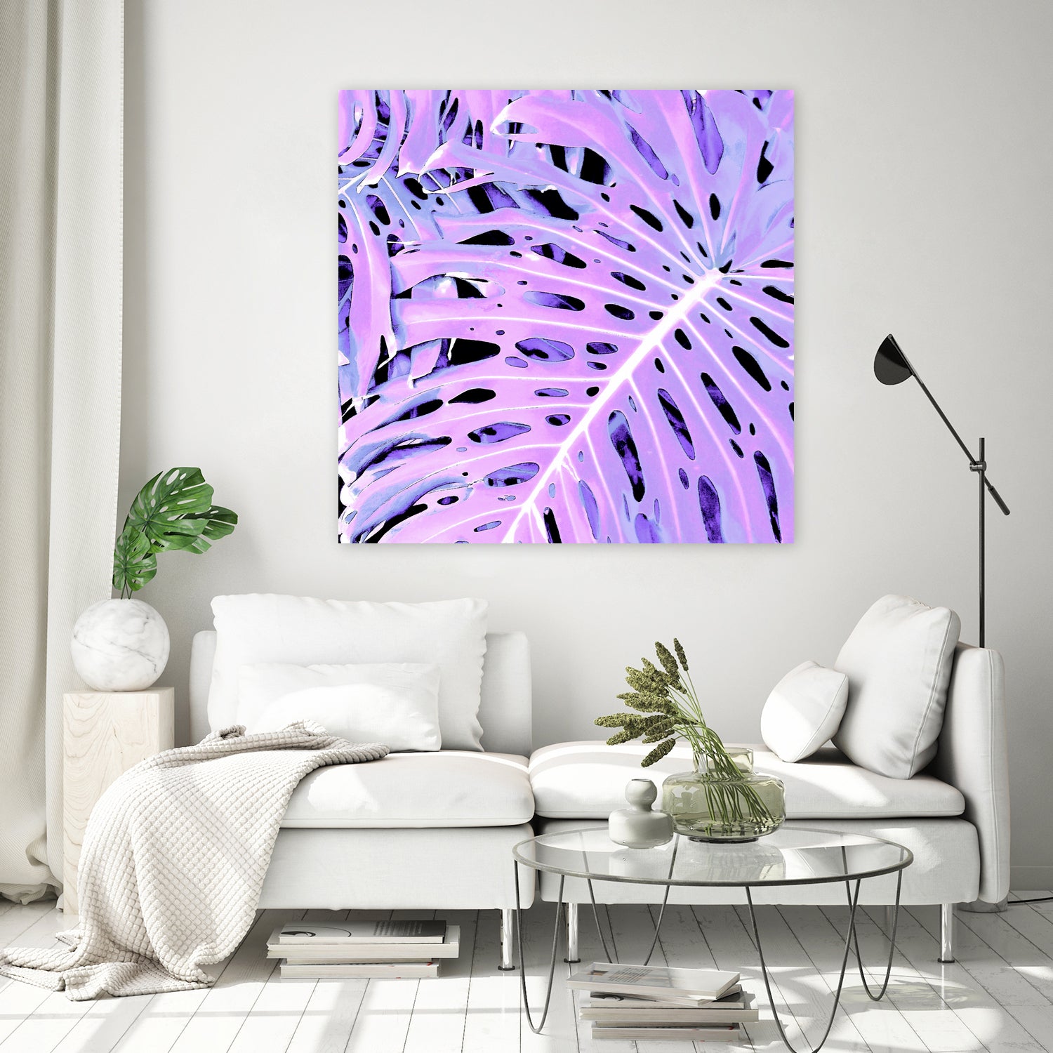 Lilac Monstera by Nina May on GIANT ART - fuchsia digital painting