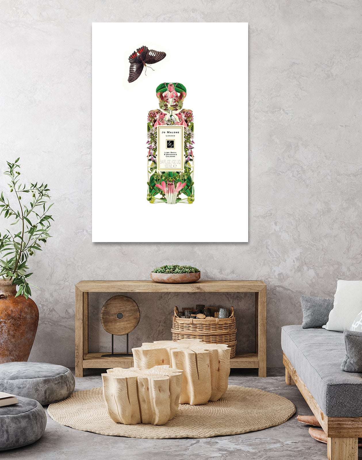 Jo Malone - Lime, Basil, and Mandarin by Sixto-Juan Zavala on GIANT ART - pink mixed media