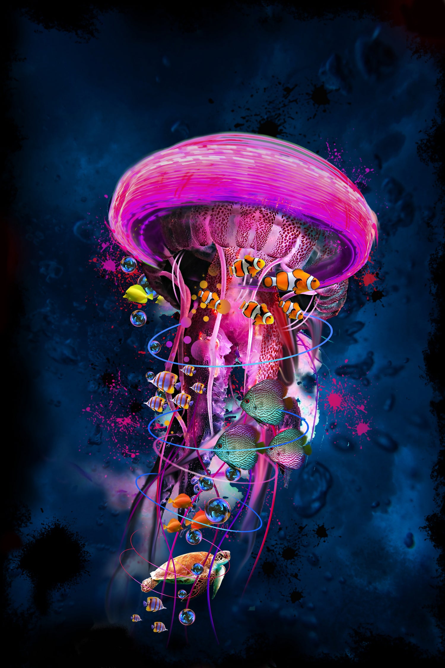 Pink JellyFish World by David Loblaw on GIANT ART - pink photo illustration
