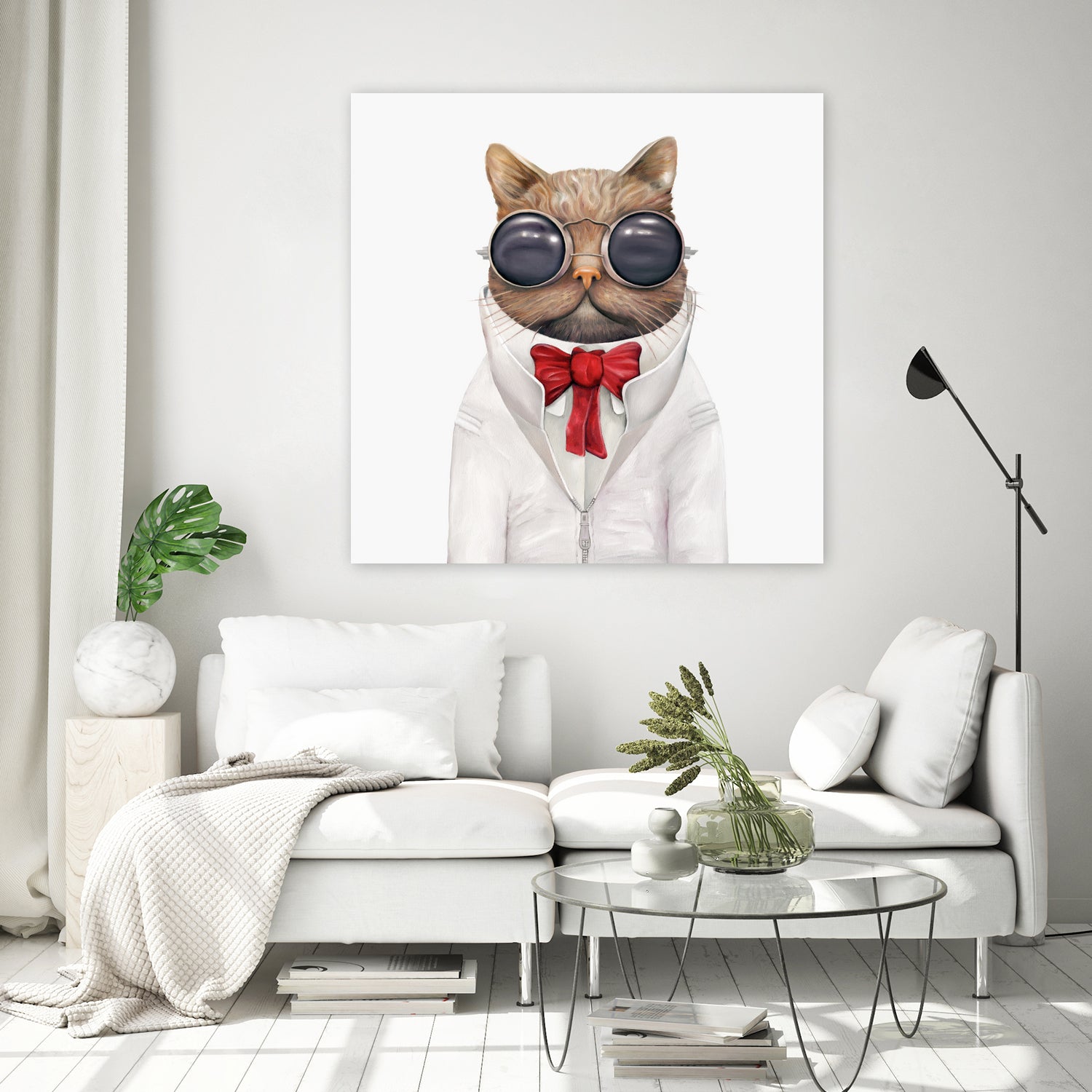 Astro Cat by Tim McConnachie on GIANT ART - red mixed media