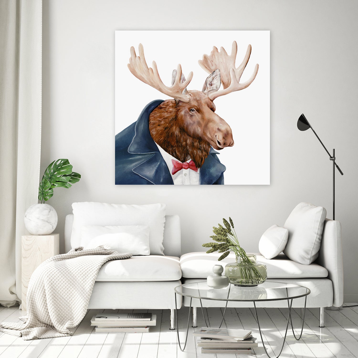 Moose by Tim McConnachie on GIANT ART - blue mixed media