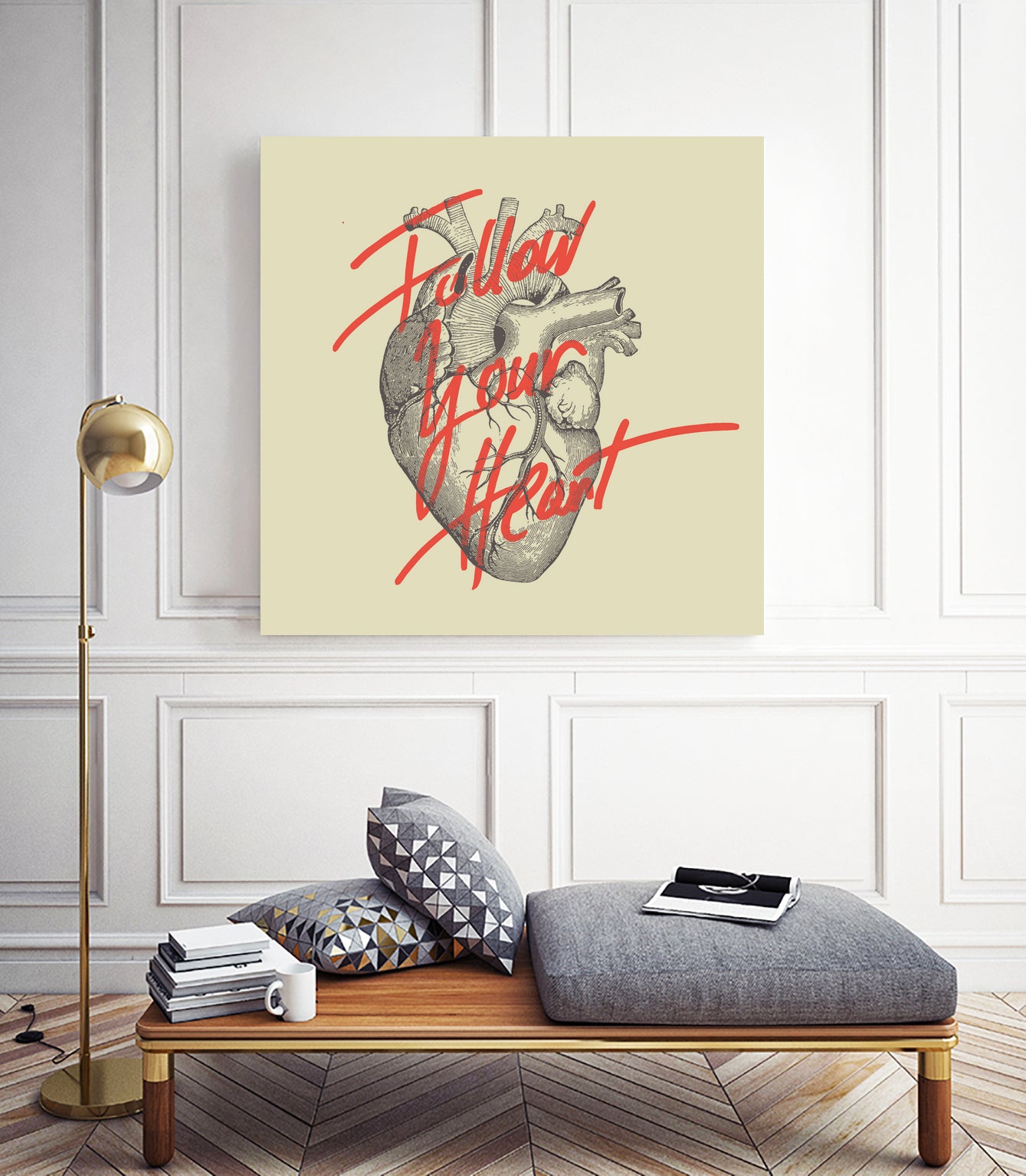 Follow Your Heart by Magdalena Mikos on GIANT ART - white typography