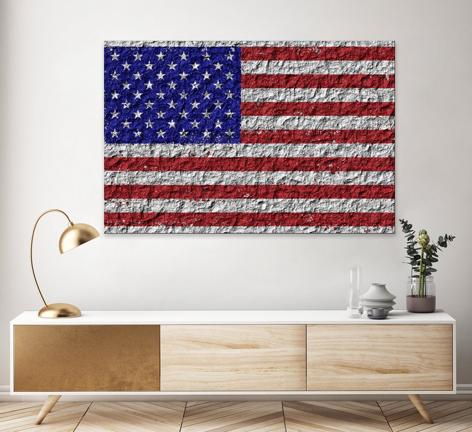 american flag on stone by Artem Avetisyan on GIANT ART - red digital drawing