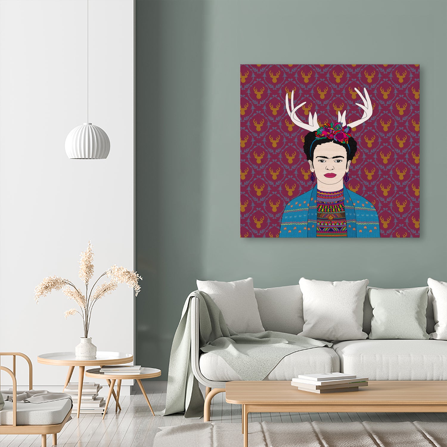 DEER FRIDA by Bianca Green on GIANT ART - blue character design