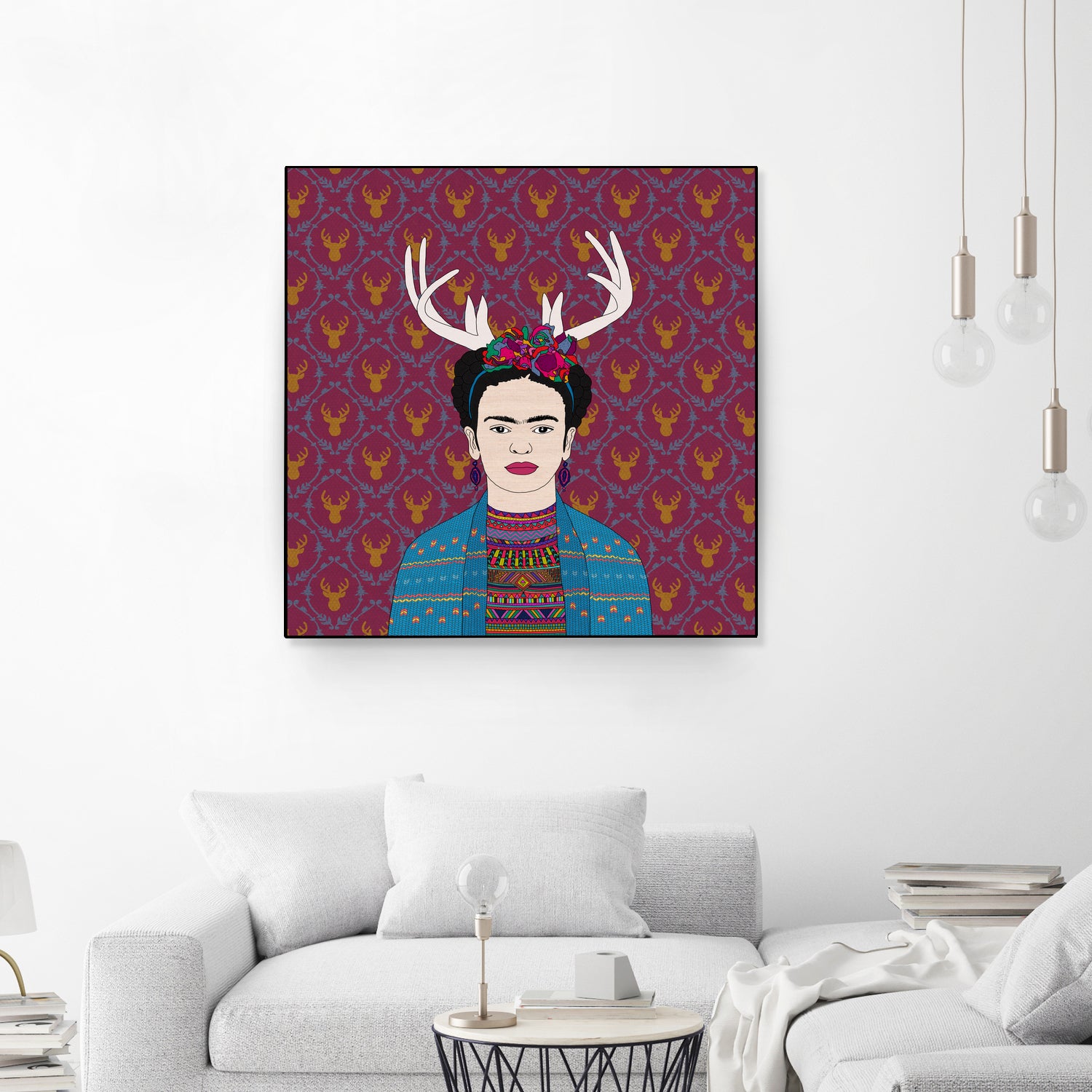 DEER FRIDA by Bianca Green on GIANT ART - blue character design