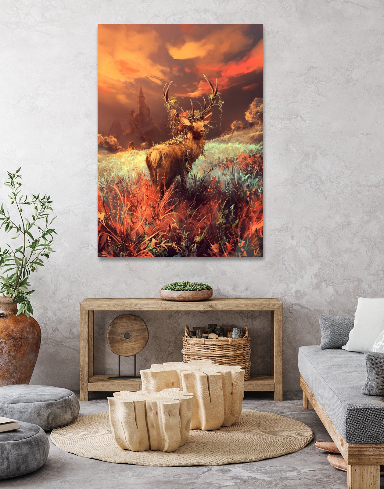 Breath of the wild by Cyril Rolando on GIANT ART - orange digital painting