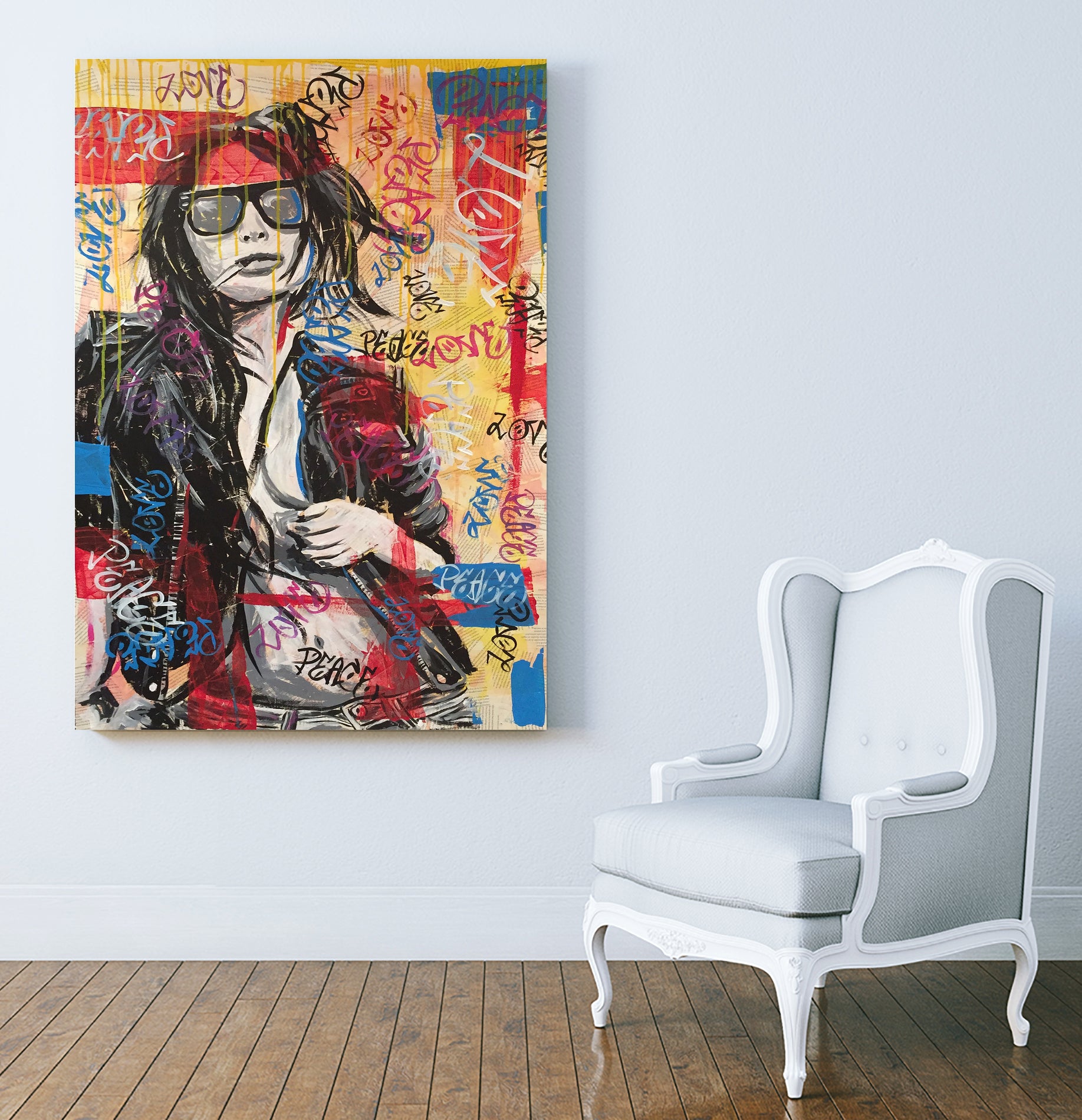 peace&love by eugenia retana on GIANT ART - black mixed media