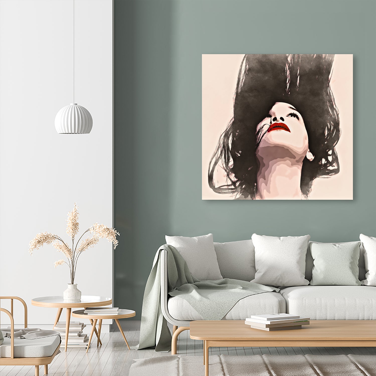 Woman upside down - painting in watercolor by CADET Pierre on GIANT ART - black digital painting