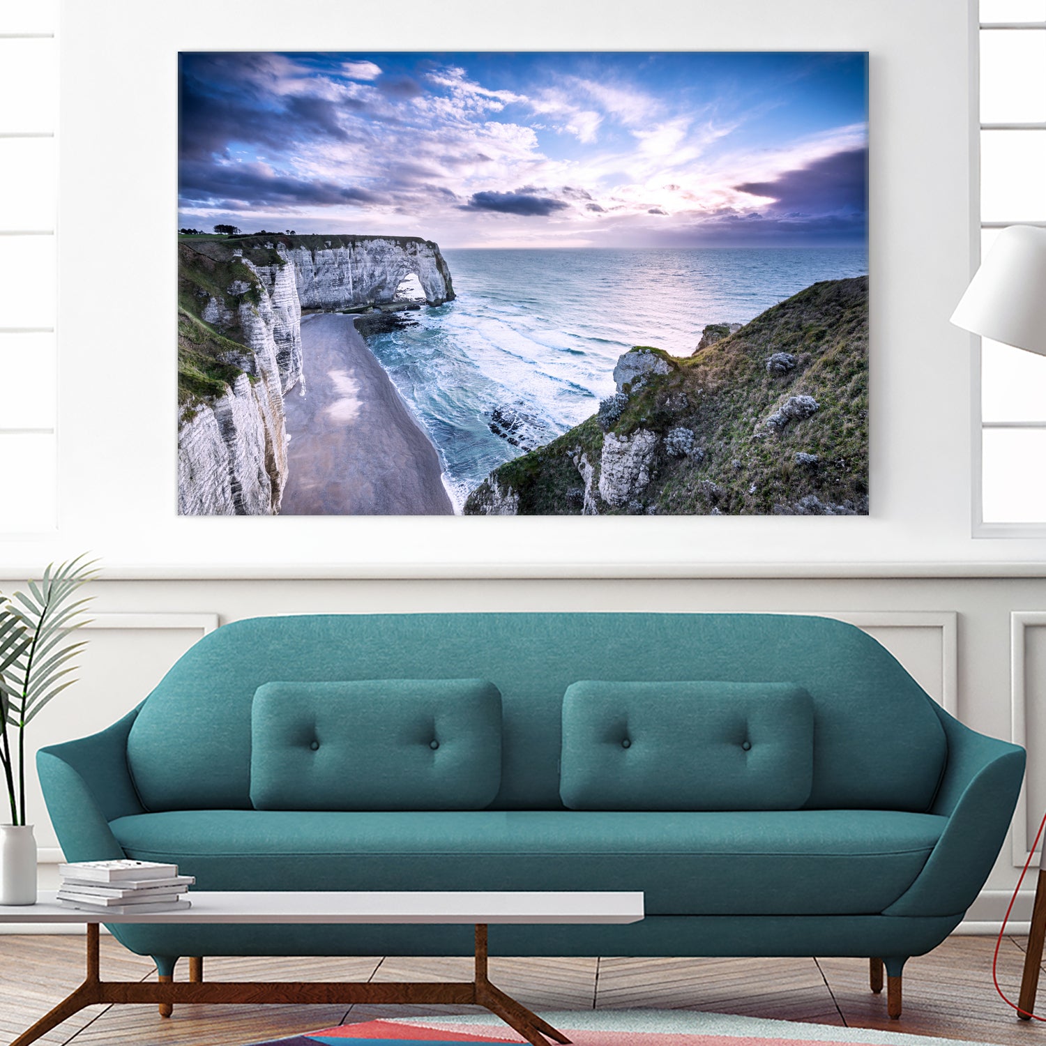 Natural Rock Arch - Normandy, France by Petra Lang on GIANT ART - blue photo illustration