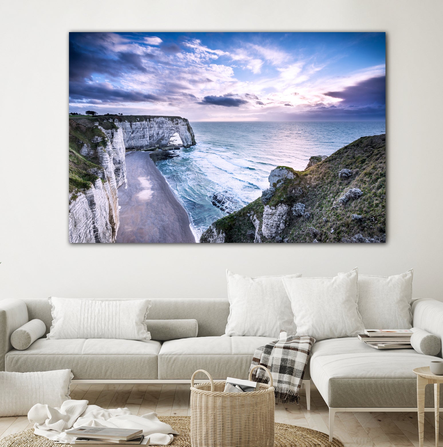 Natural Rock Arch - Normandy, France by Petra Lang on GIANT ART - blue photo illustration