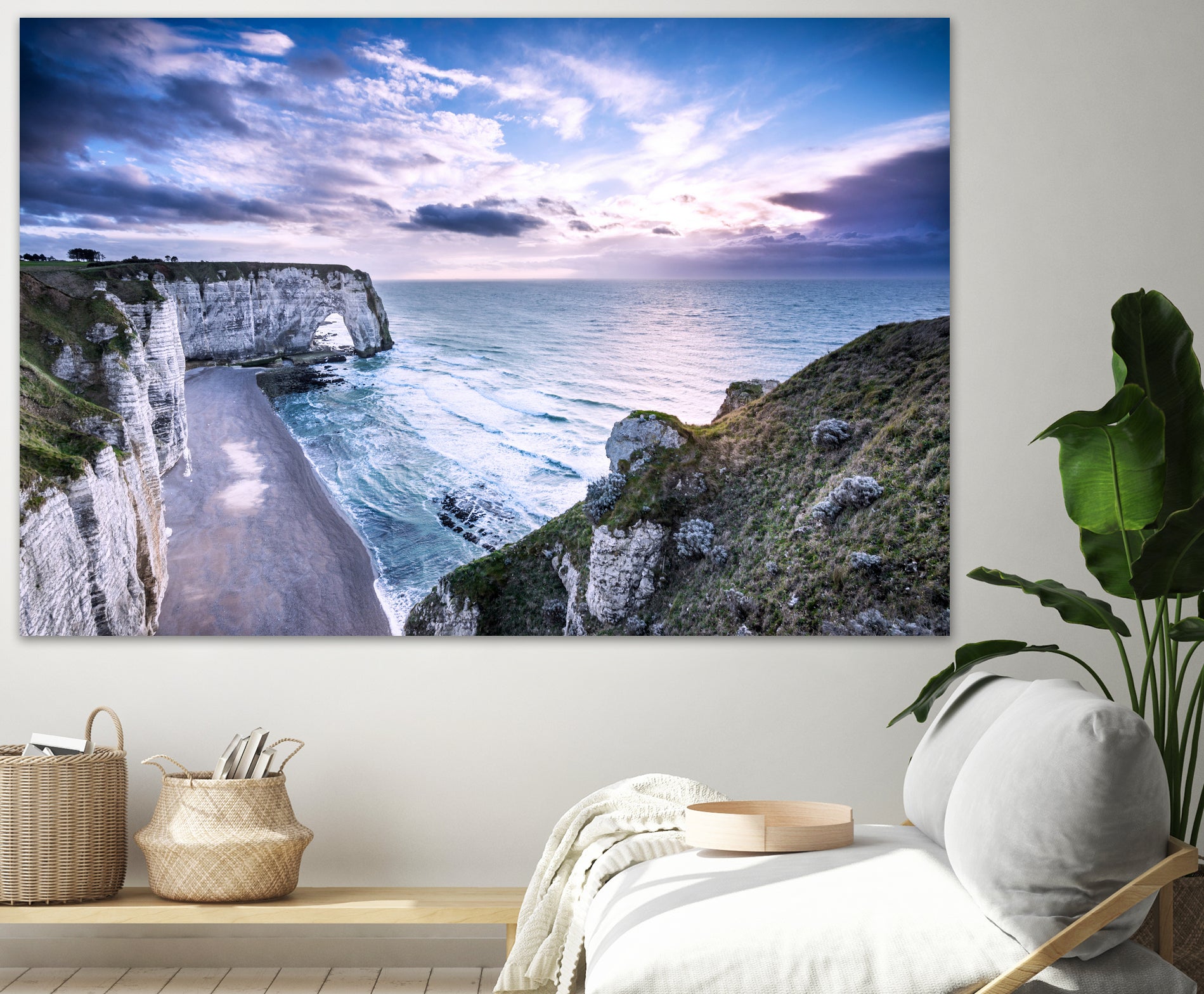 Natural Rock Arch - Normandy, France by Petra Lang on GIANT ART - blue photo illustration