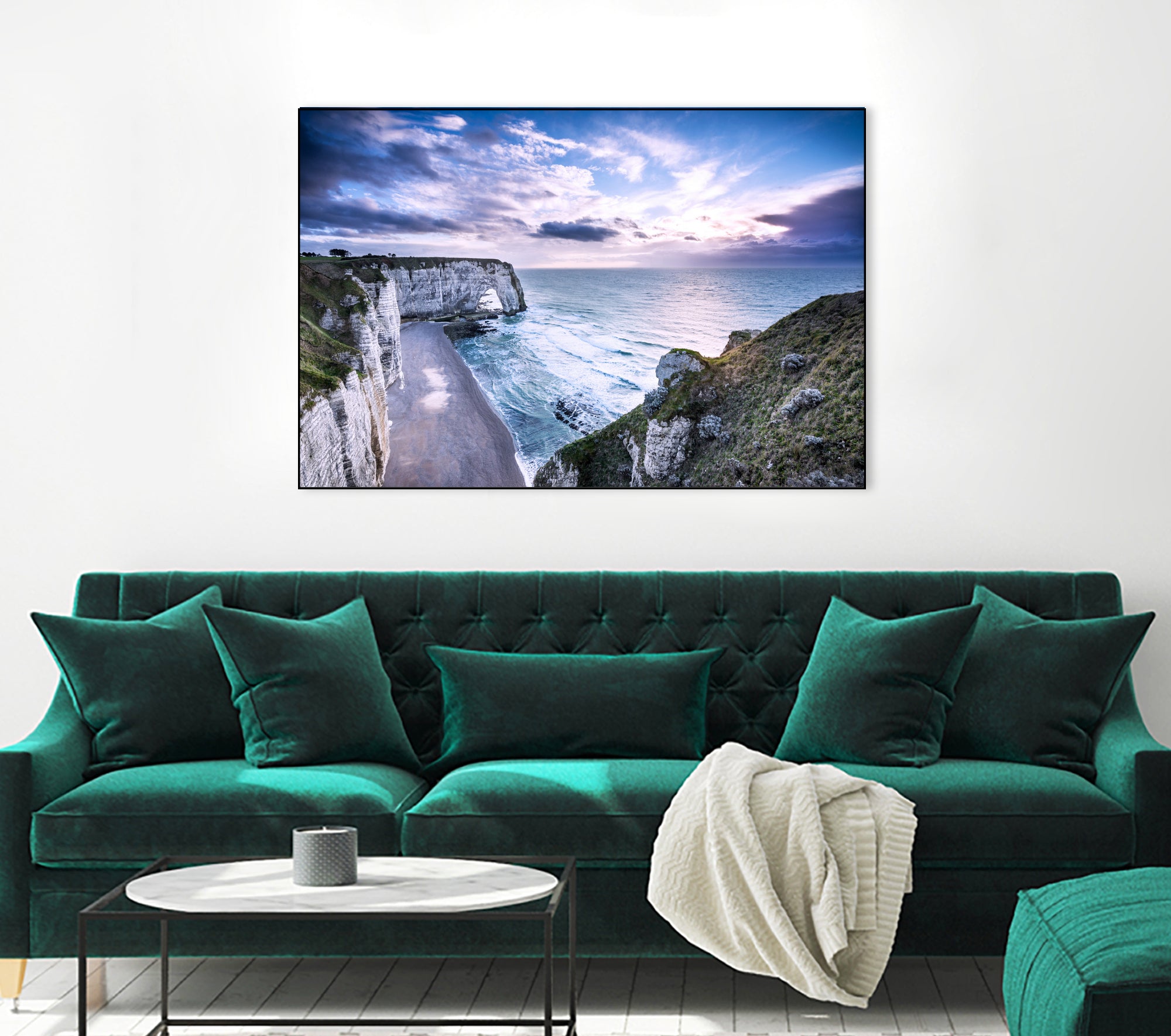 Natural Rock Arch - Normandy, France by Petra Lang on GIANT ART - blue photo illustration