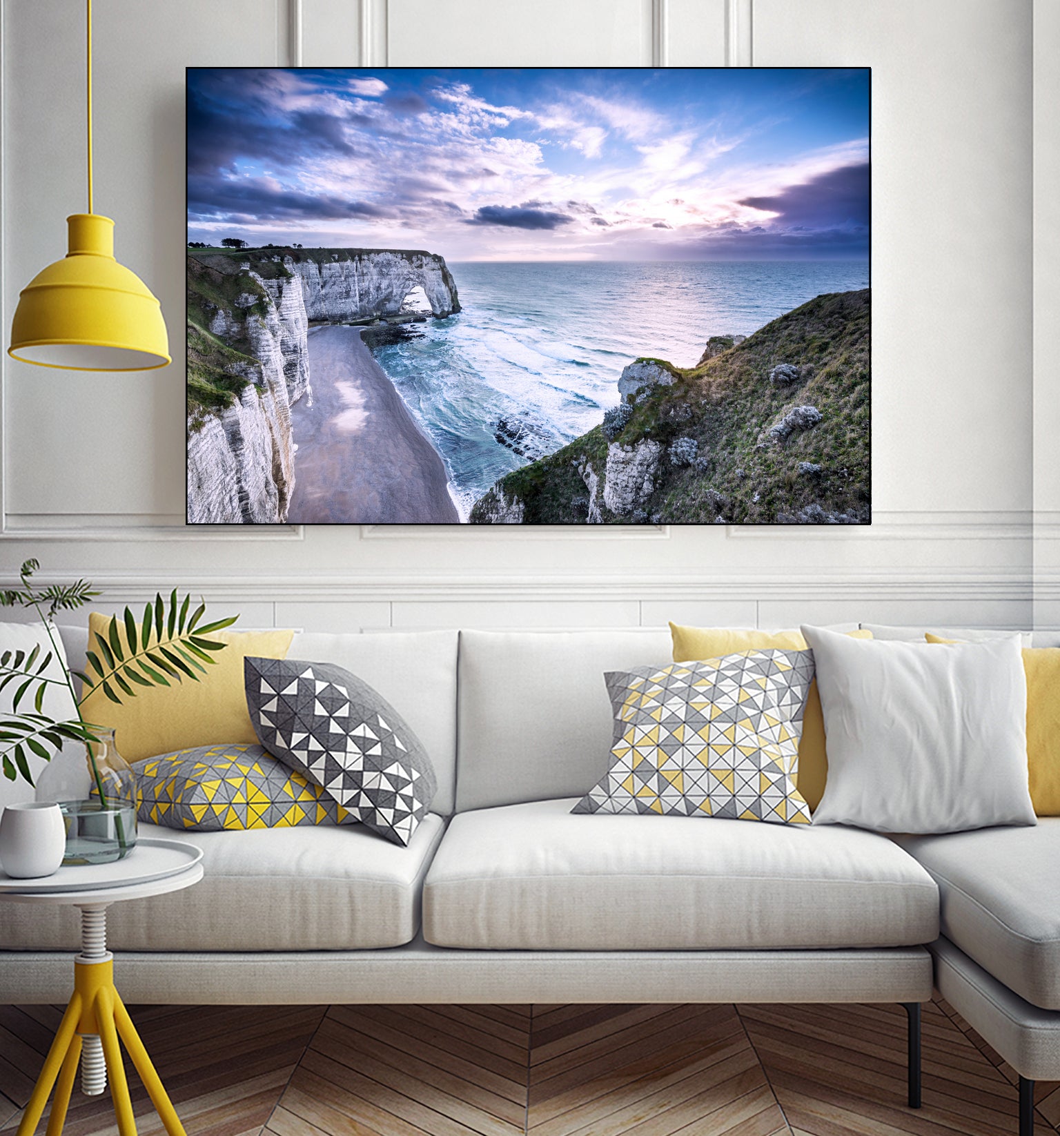 Natural Rock Arch - Normandy, France by Petra Lang on GIANT ART - blue photo illustration