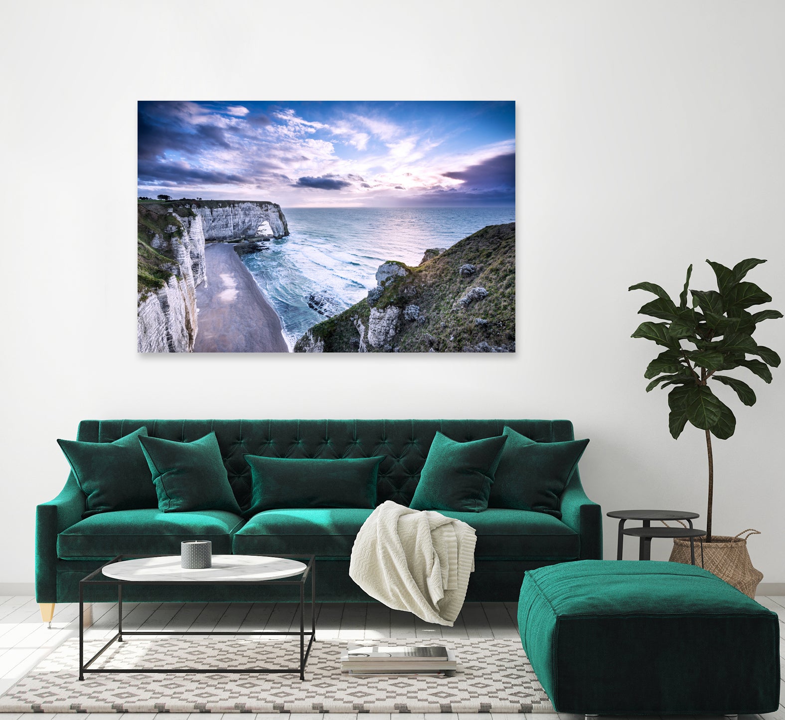 Natural Rock Arch - Normandy, France by Petra Lang on GIANT ART - blue photo illustration