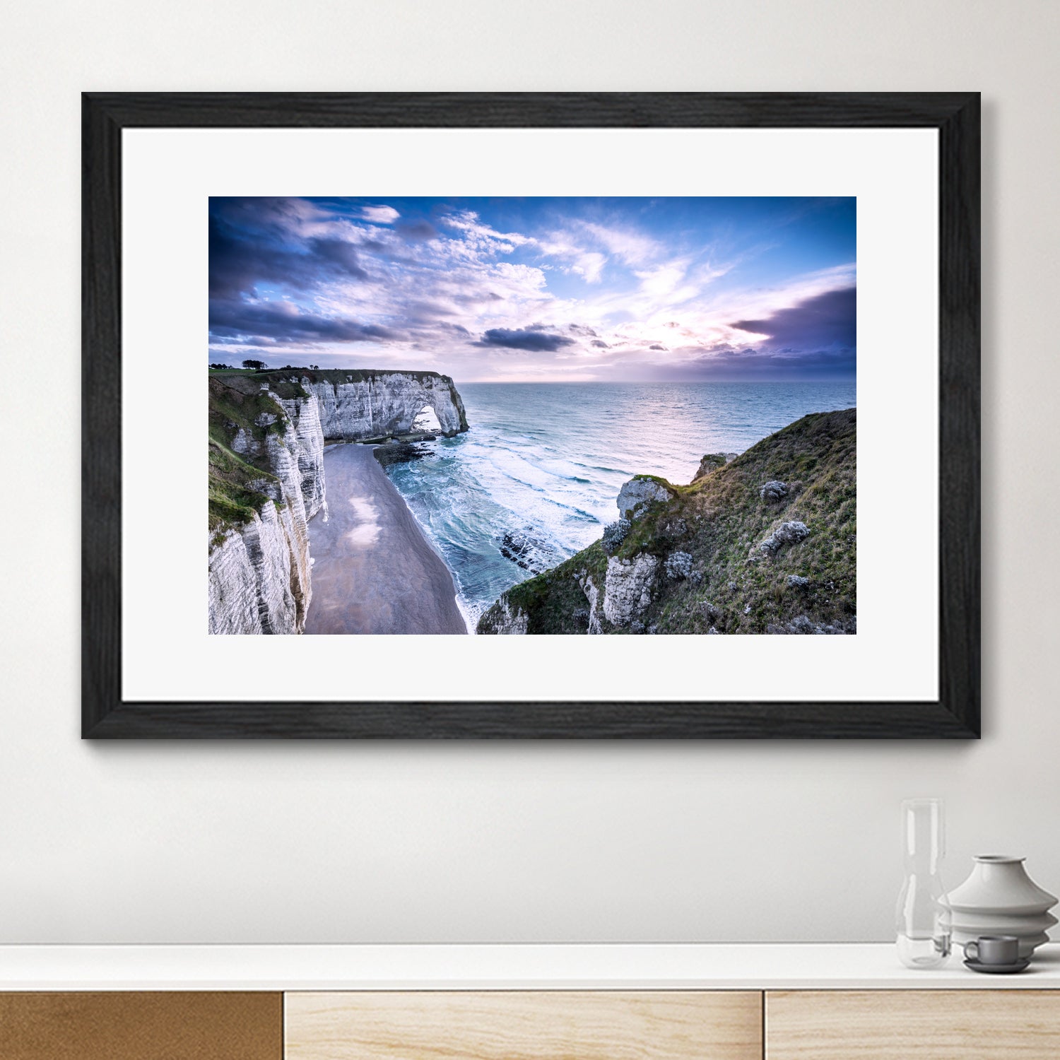 Natural Rock Arch - Normandy, France by Petra Lang on GIANT ART - blue photo illustration