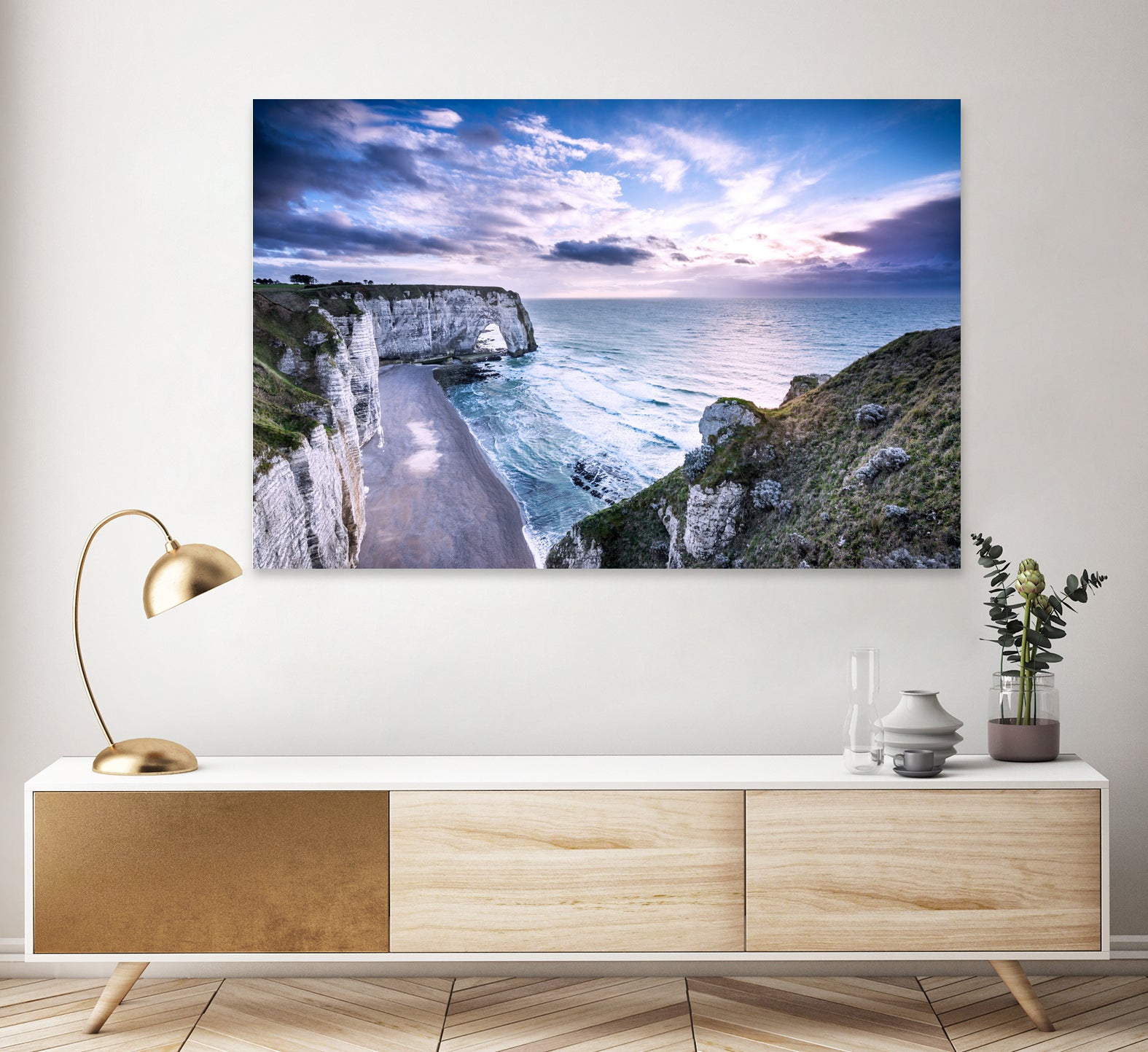 Natural Rock Arch - Normandy, France by Petra Lang on GIANT ART - blue photo illustration