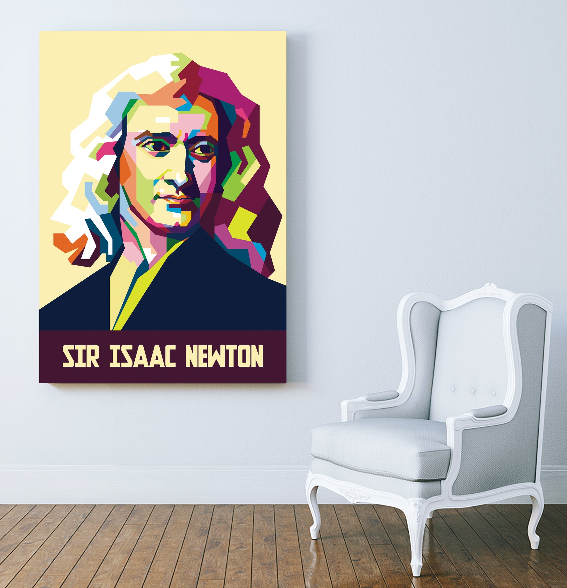 Sir Isaac Newton In Pop Art by Ahmad Taufiq on GIANT ART - white photo illustration
