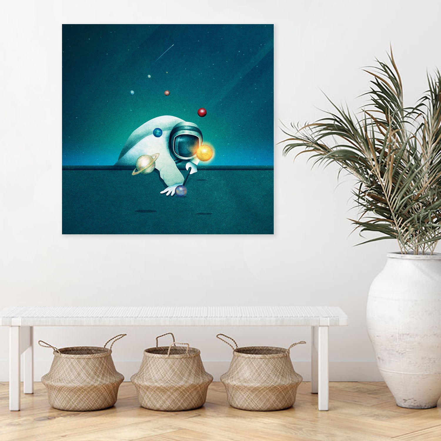 Astronaut Billards by Romina Lutz on GIANT ART - green digital painting