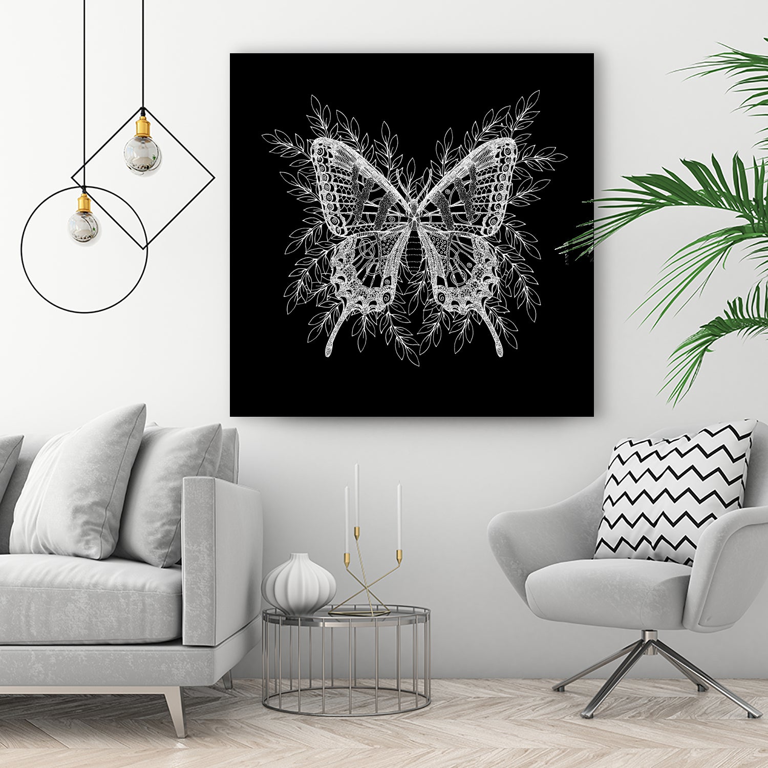 Black and White Butterfly Design by Brigitte Carre on GIANT ART - black digital painting