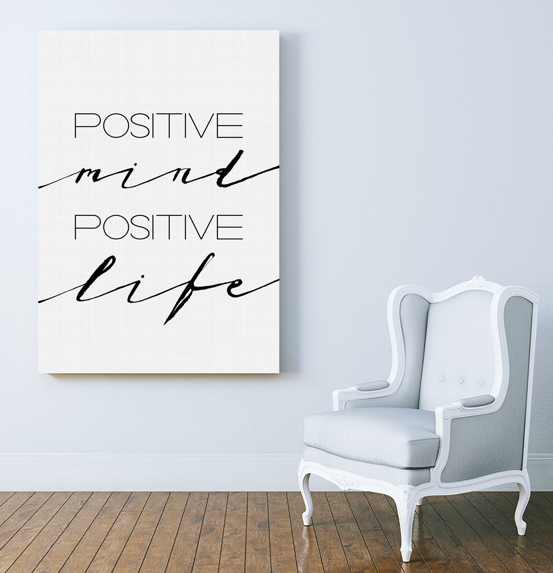 Positive Mind Positive Life by Justinas Jokubauskas on GIANT ART - black typography