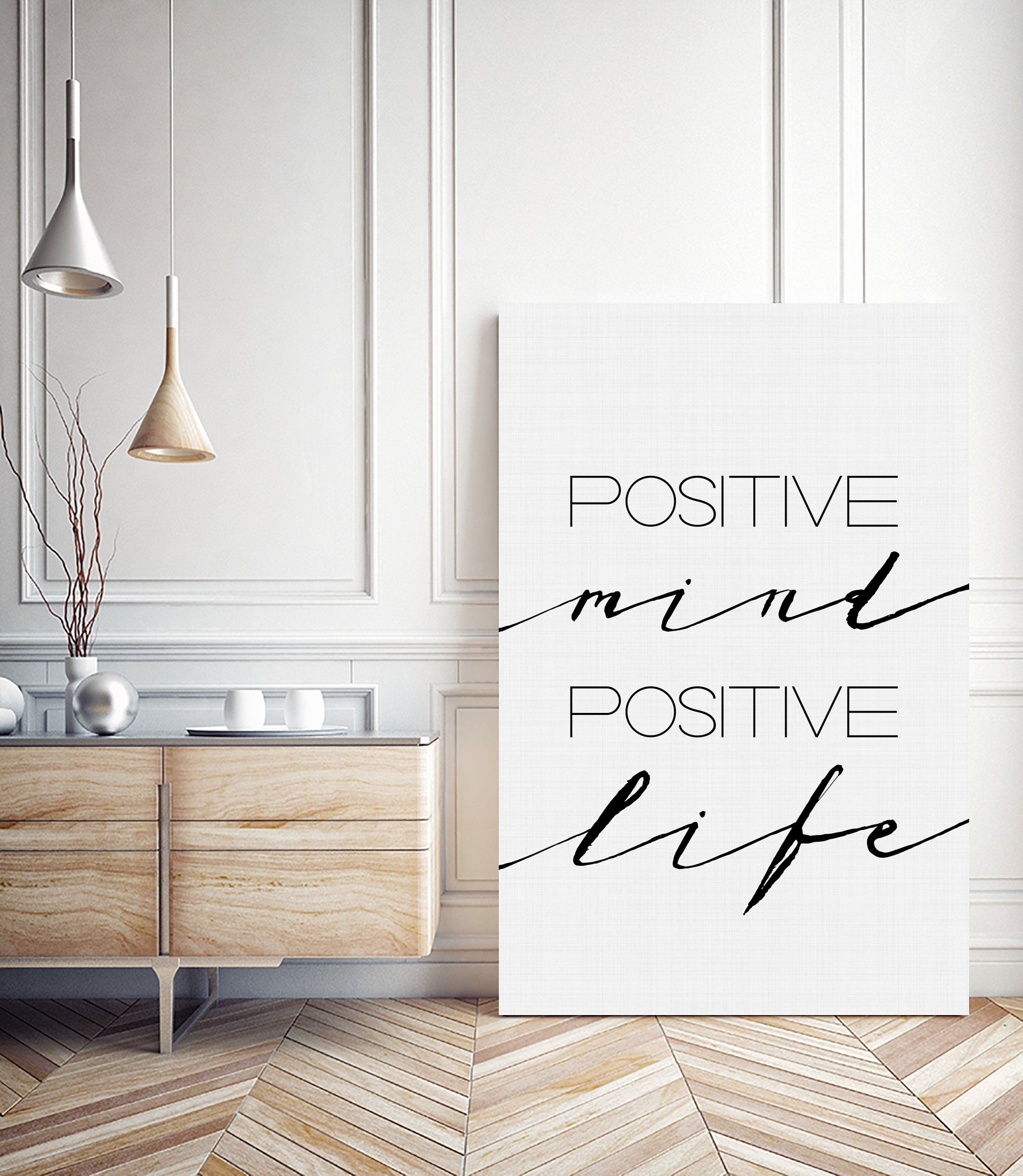 Positive Mind Positive Life by Justinas Jokubauskas on GIANT ART - black typography