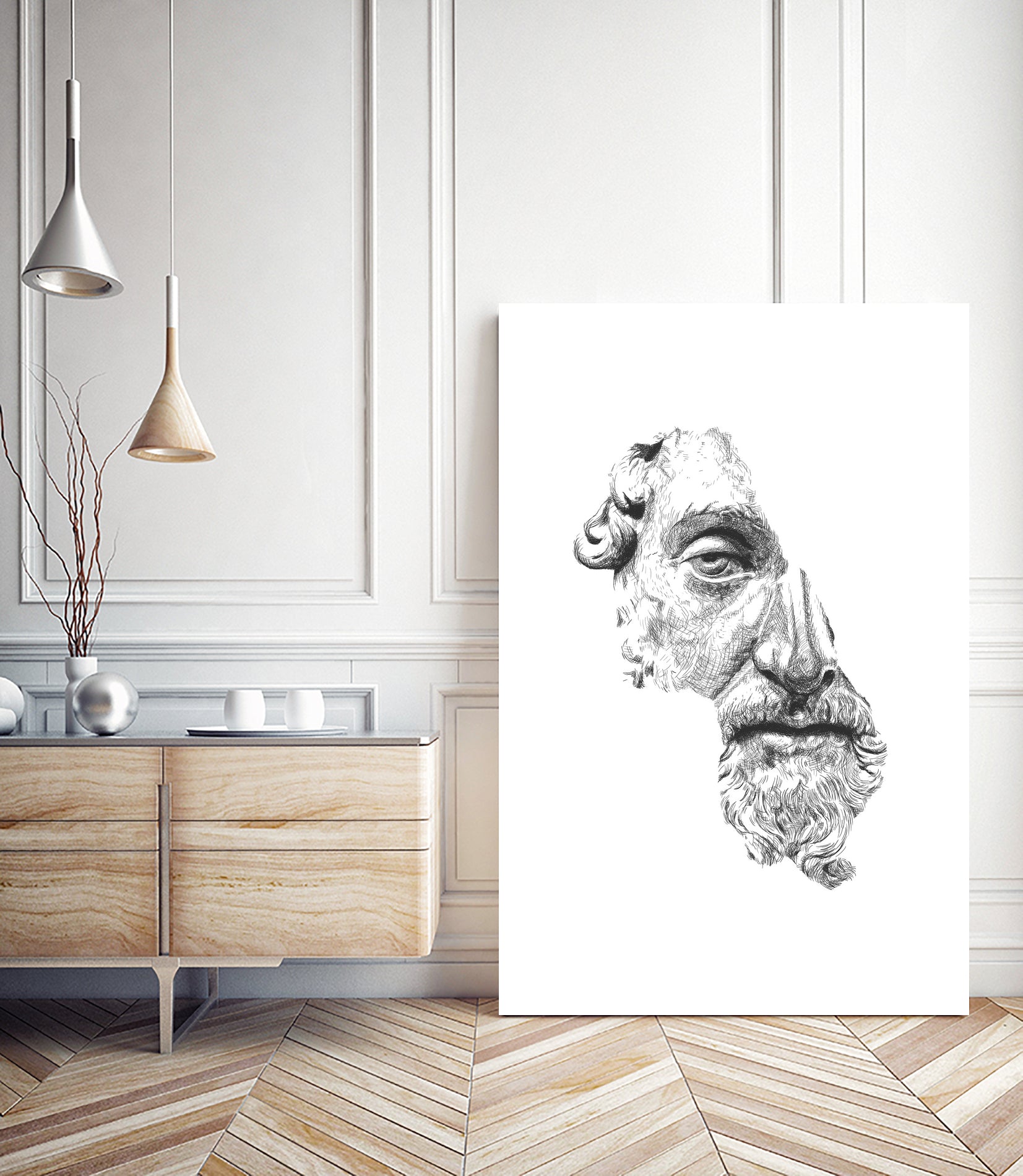 MARCUS AURELIUS ANTONINUS AUGUSTUS / black / white by Daniel Coulmann on GIANT ART - white digital drawing
