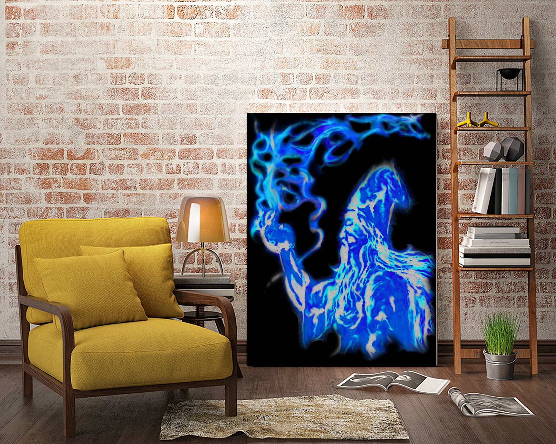 wizard-in-blue by Brian Blasgund on GIANT ART - green digital painting