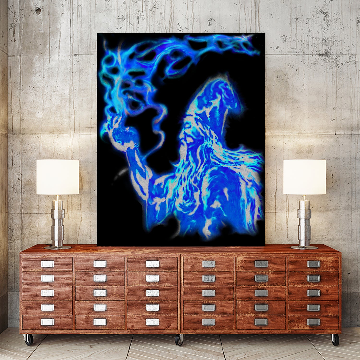 wizard-in-blue by Brian Blasgund on GIANT ART - green digital painting