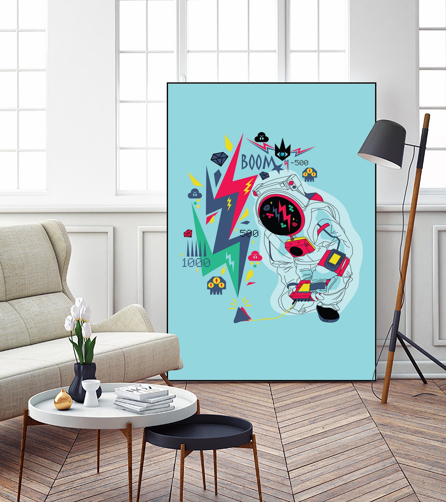 Space Fireworks by Ralph Muncada on GIANT ART - blue digital drawing