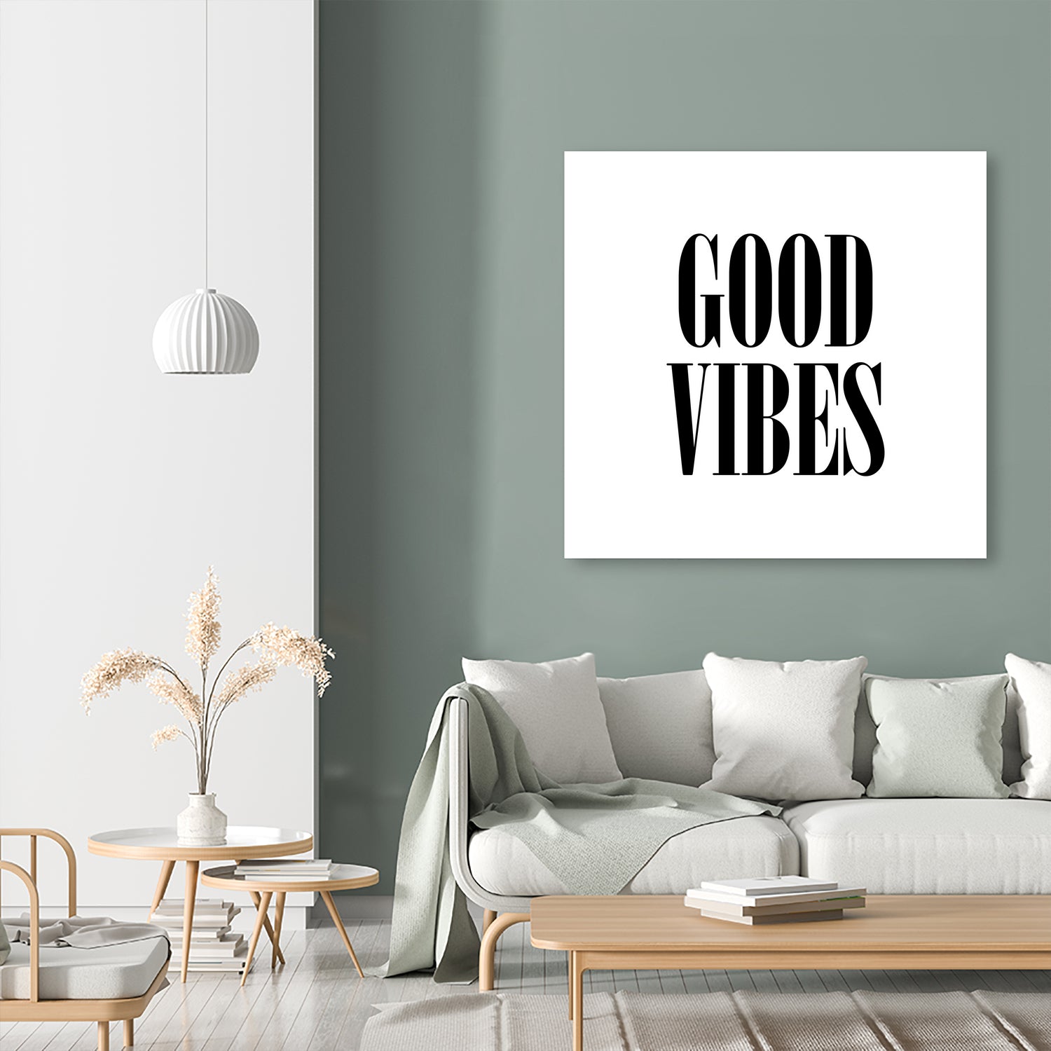 Good Vibes by Neli Dimitrova on GIANT ART - white typography