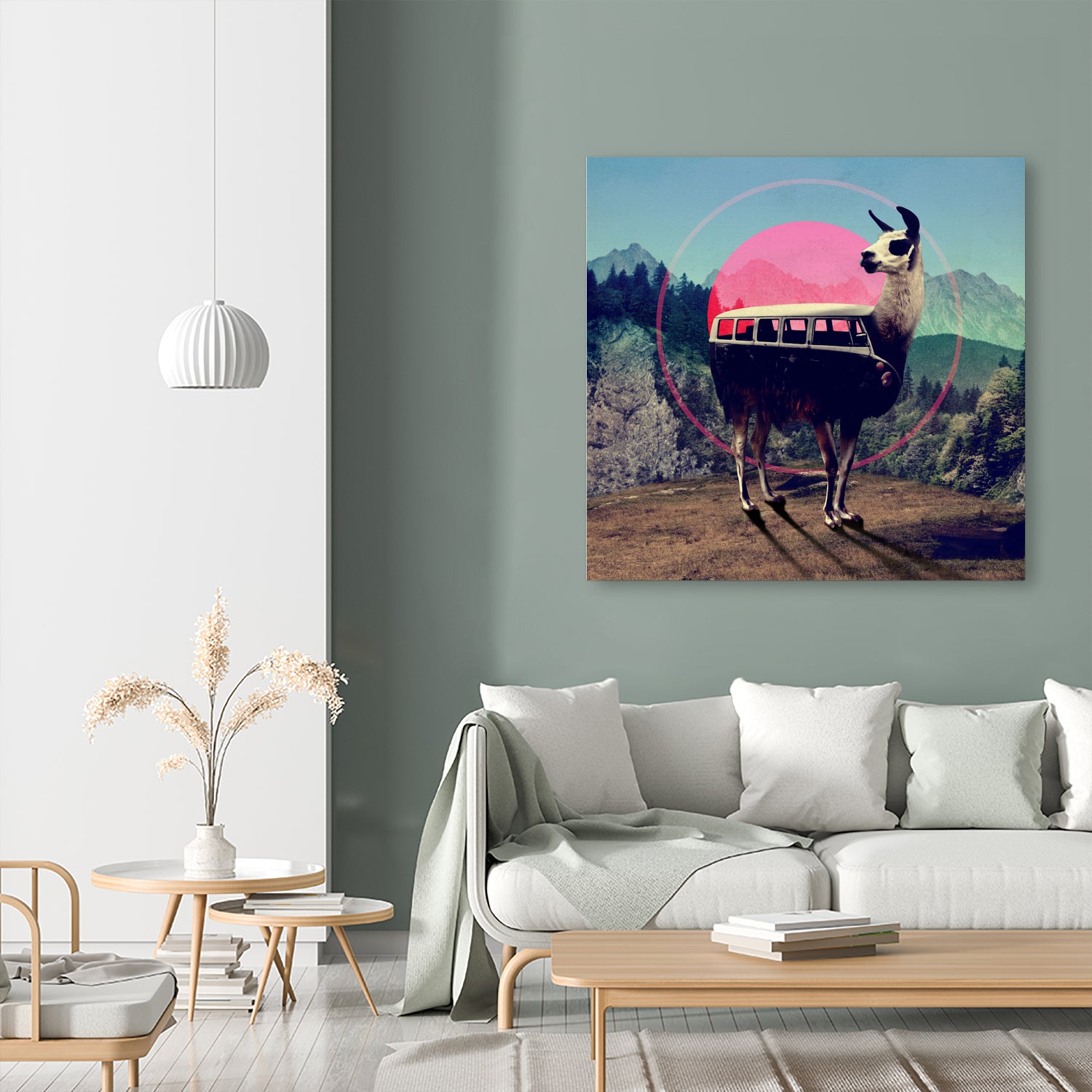 Llama by Ali Gulec on GIANT ART - blue mixed media