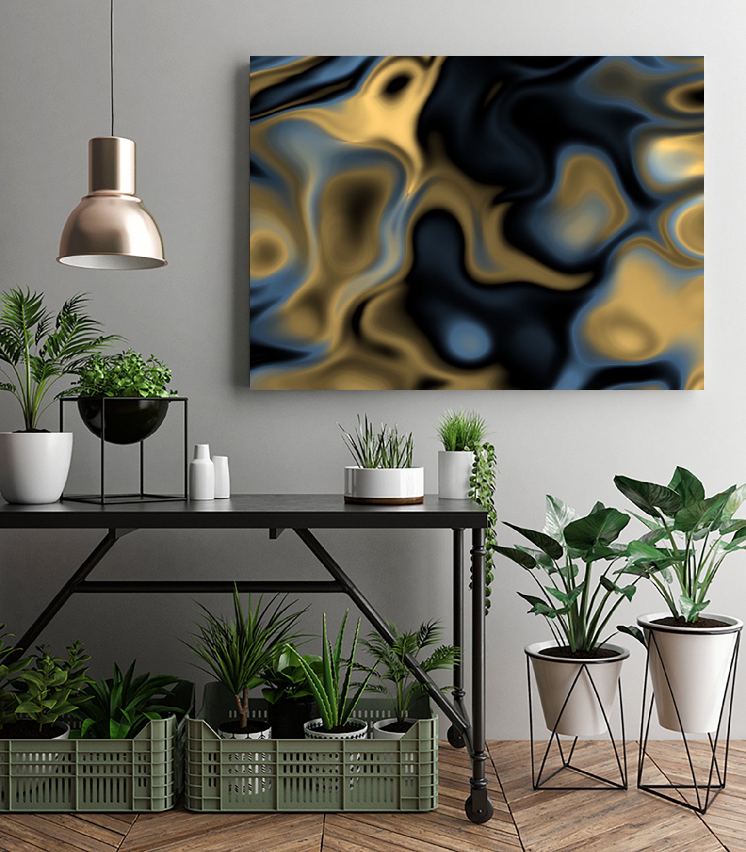 Blue Gold by christy Leigh hodgin on GIANT ART - blue digital painting