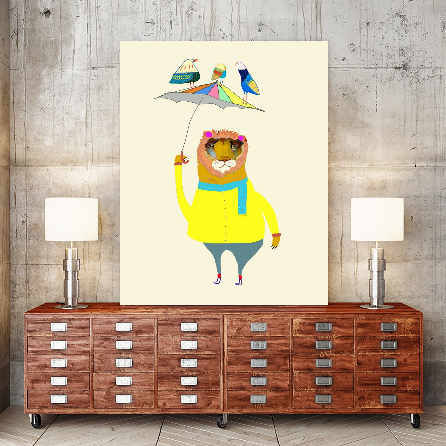 Lion With Umbrella by Ashley Percival on GIANT ART - digital drawing