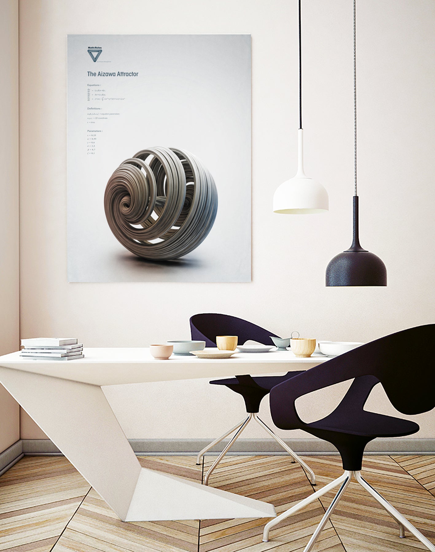 The Aizawa Attractor by . Chaotic Atmospheres on GIANT ART - gray 3d art