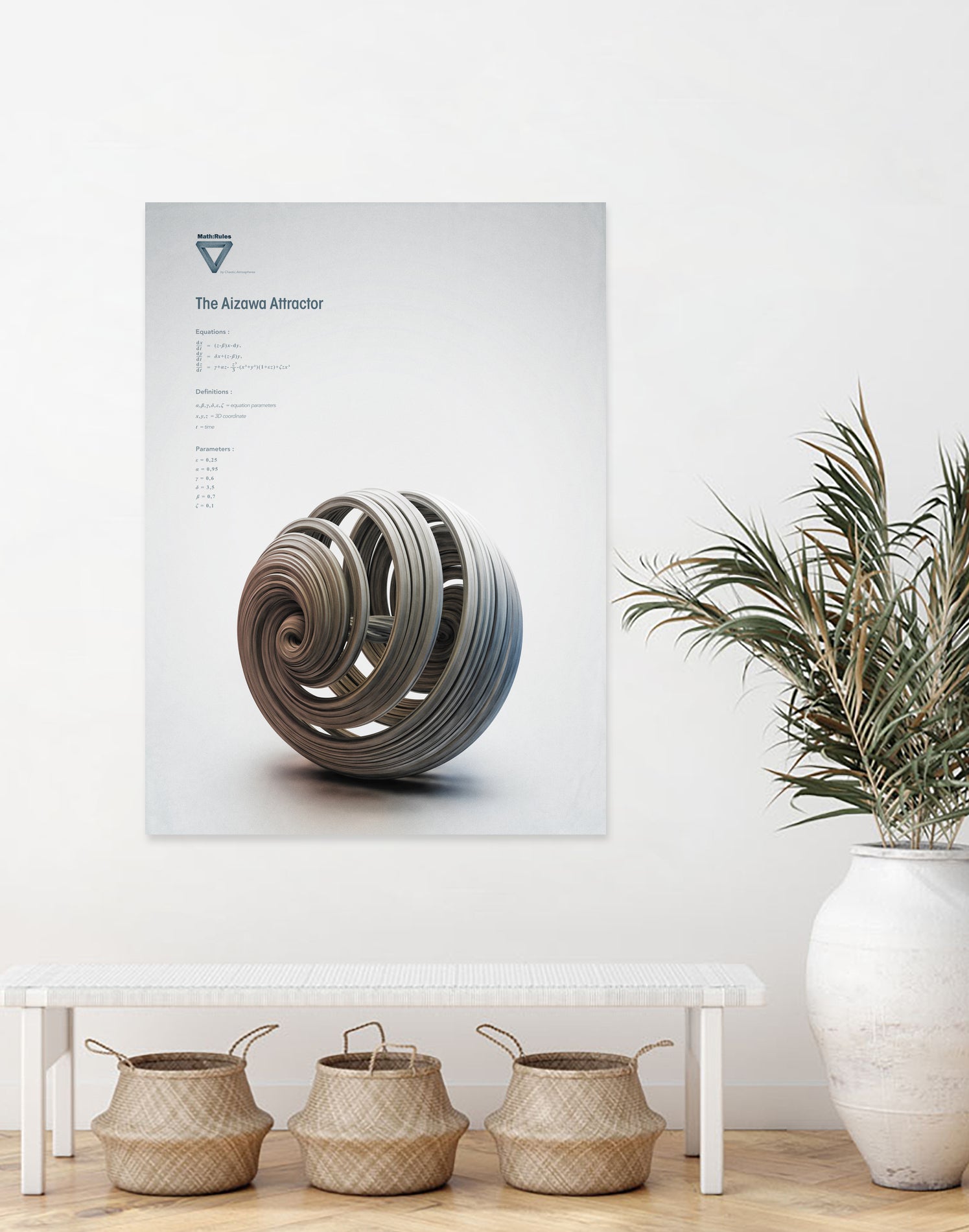 The Aizawa Attractor by . Chaotic Atmospheres on GIANT ART - gray 3d art