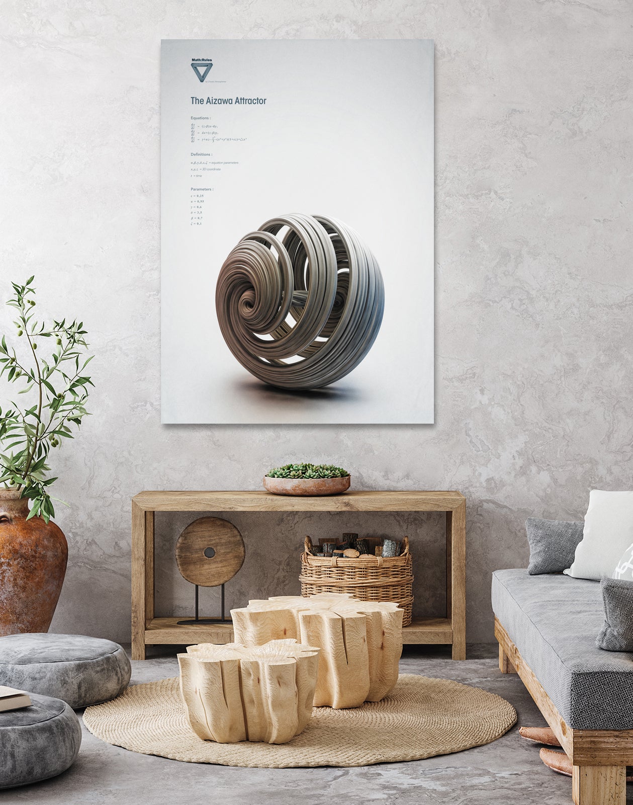 The Aizawa Attractor by . Chaotic Atmospheres on GIANT ART - gray 3d art