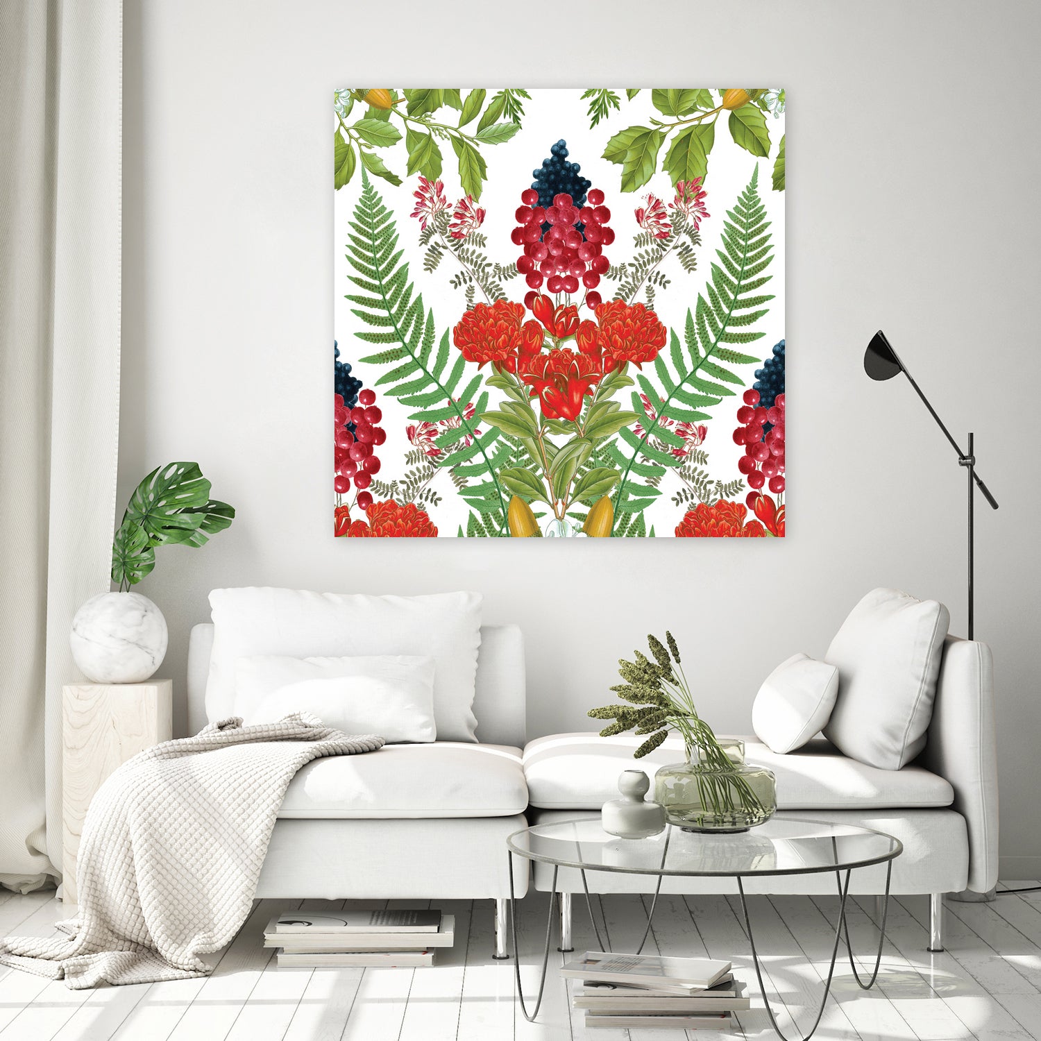 Floral I by Sixto-Juan Zavala on GIANT ART - red mixed media