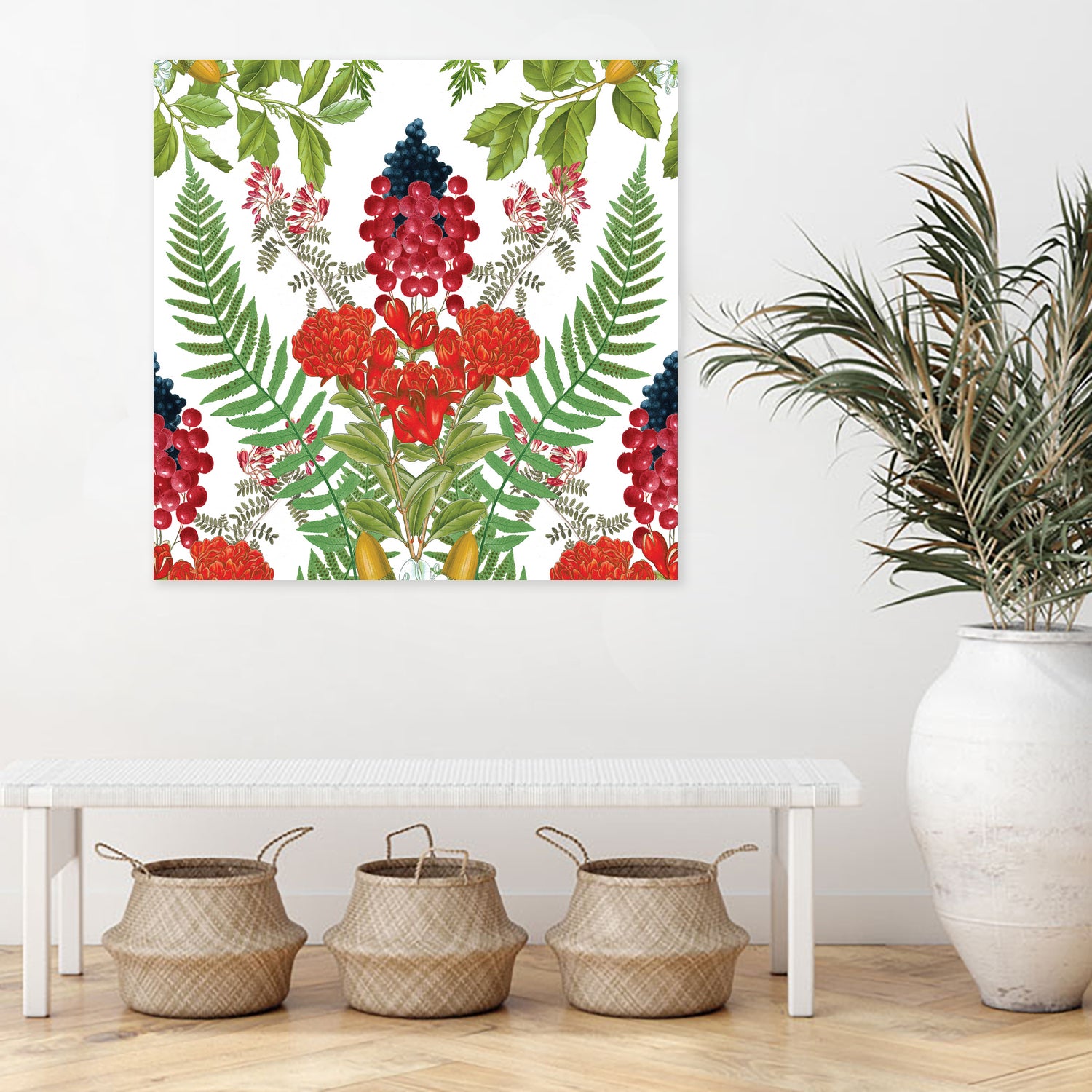 Floral I by Sixto-Juan Zavala on GIANT ART - red mixed media