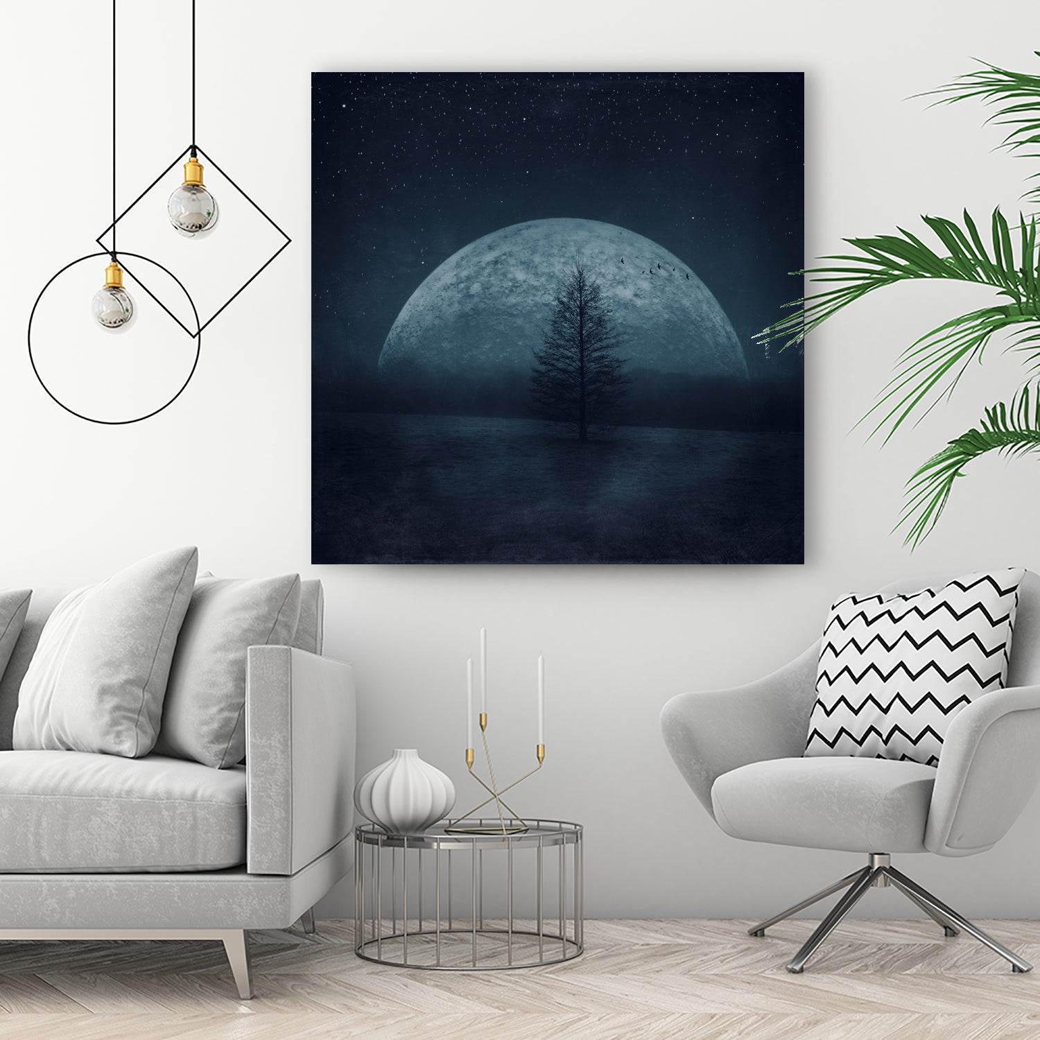 moon twilight by Dirk Wüstenhagen on GIANT ART - blue photo manipulation