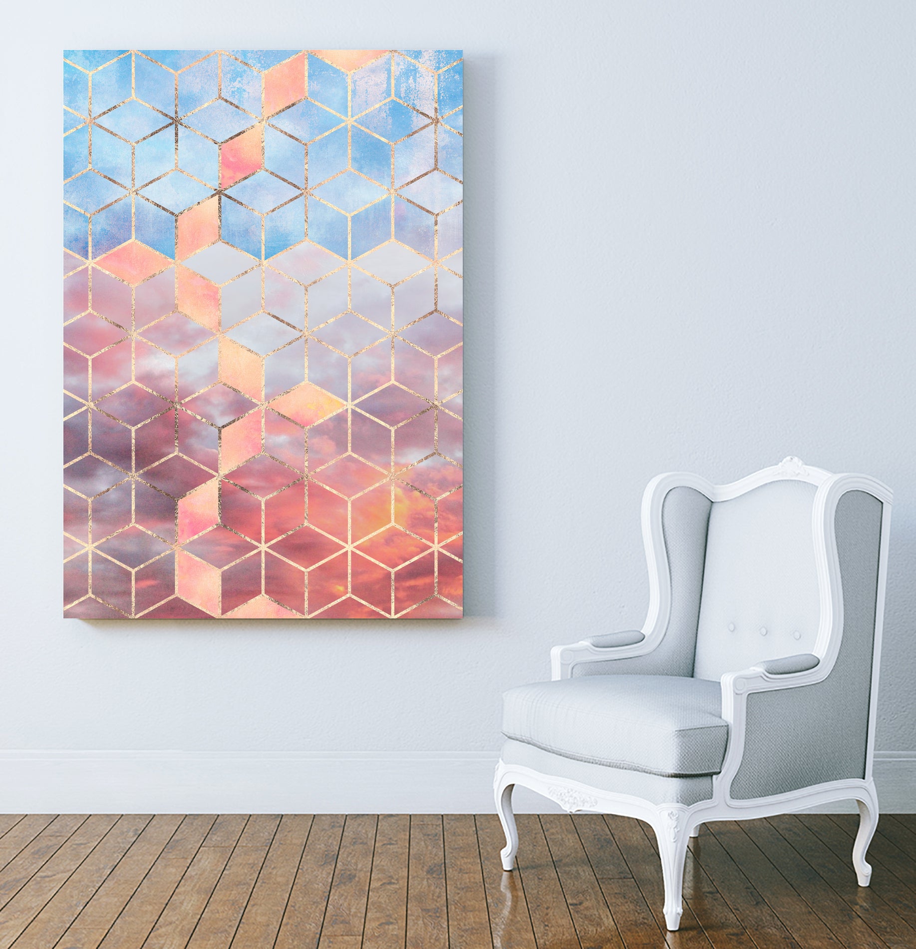 Magic Sky Cubes by Elisabeth Fredriksson on GIANT ART - yellow digital painting