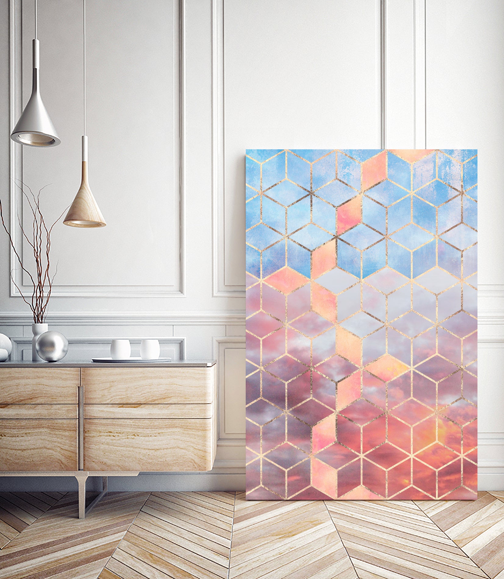 Magic Sky Cubes by Elisabeth Fredriksson on GIANT ART - yellow digital painting