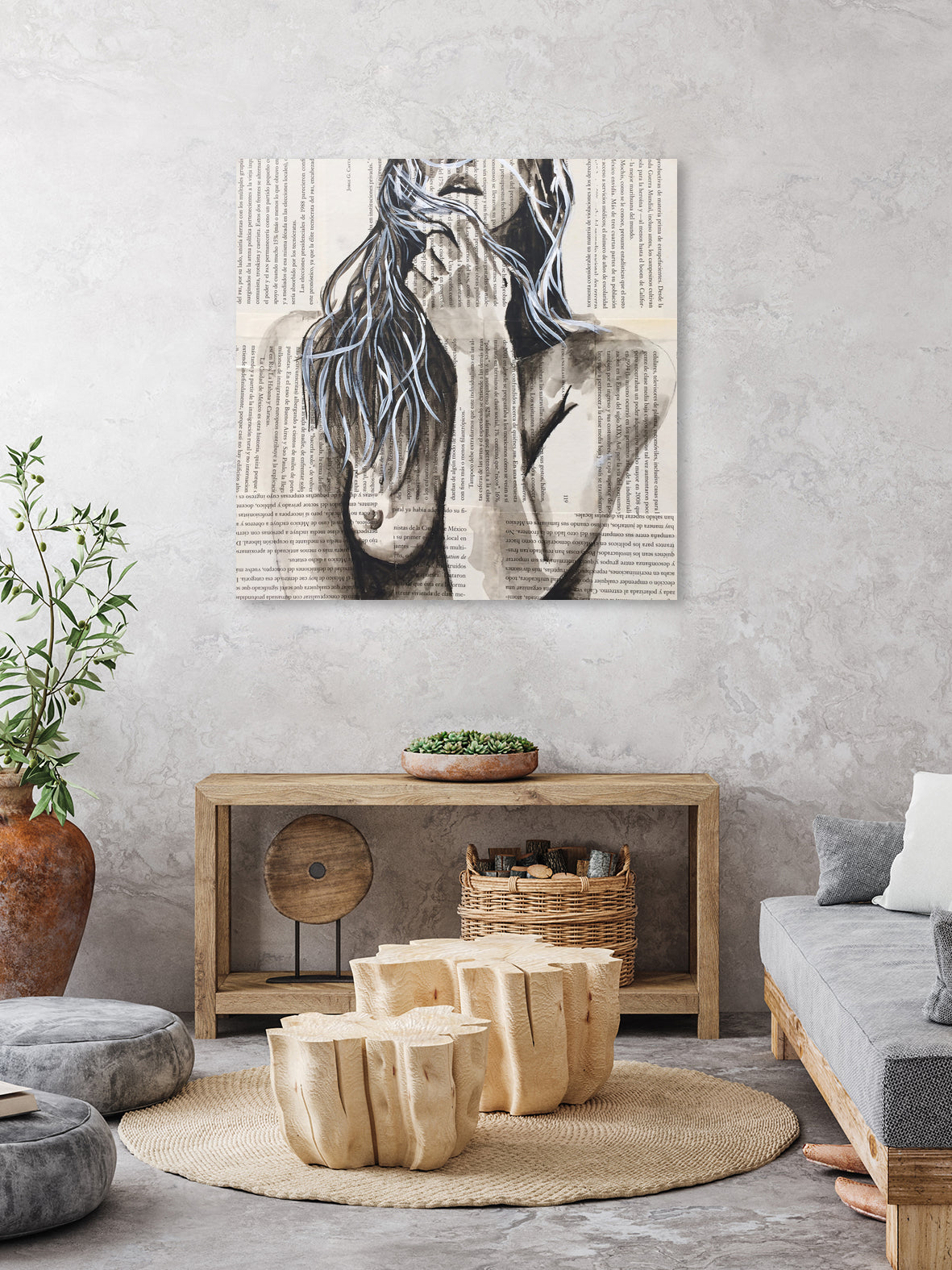 thinking of you by eugenia retana on GIANT ART - black mixed media