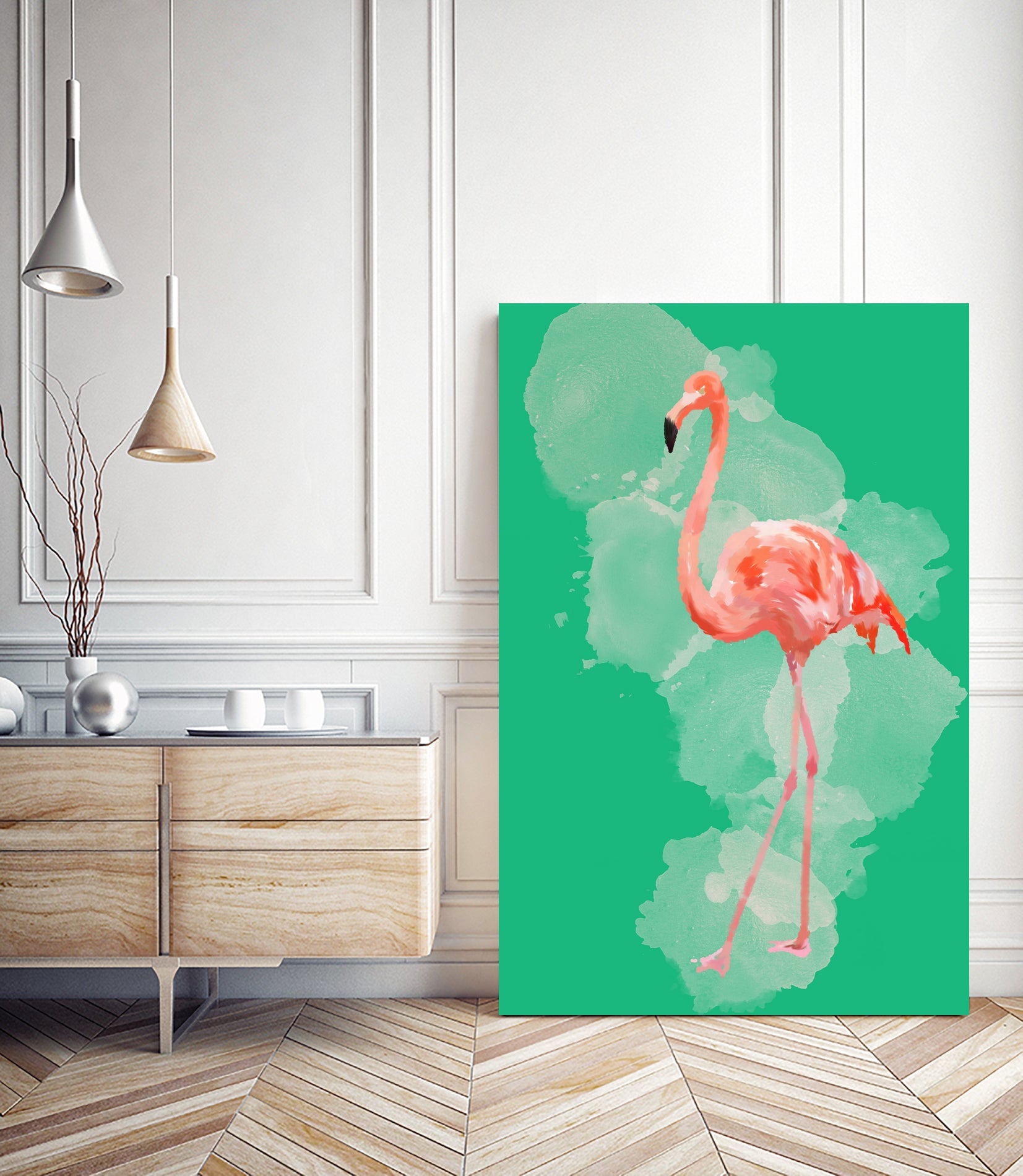 FLAMINGO: THE PINK BEAUTY by Rebecca Allen on GIANT ART - pink digital painting