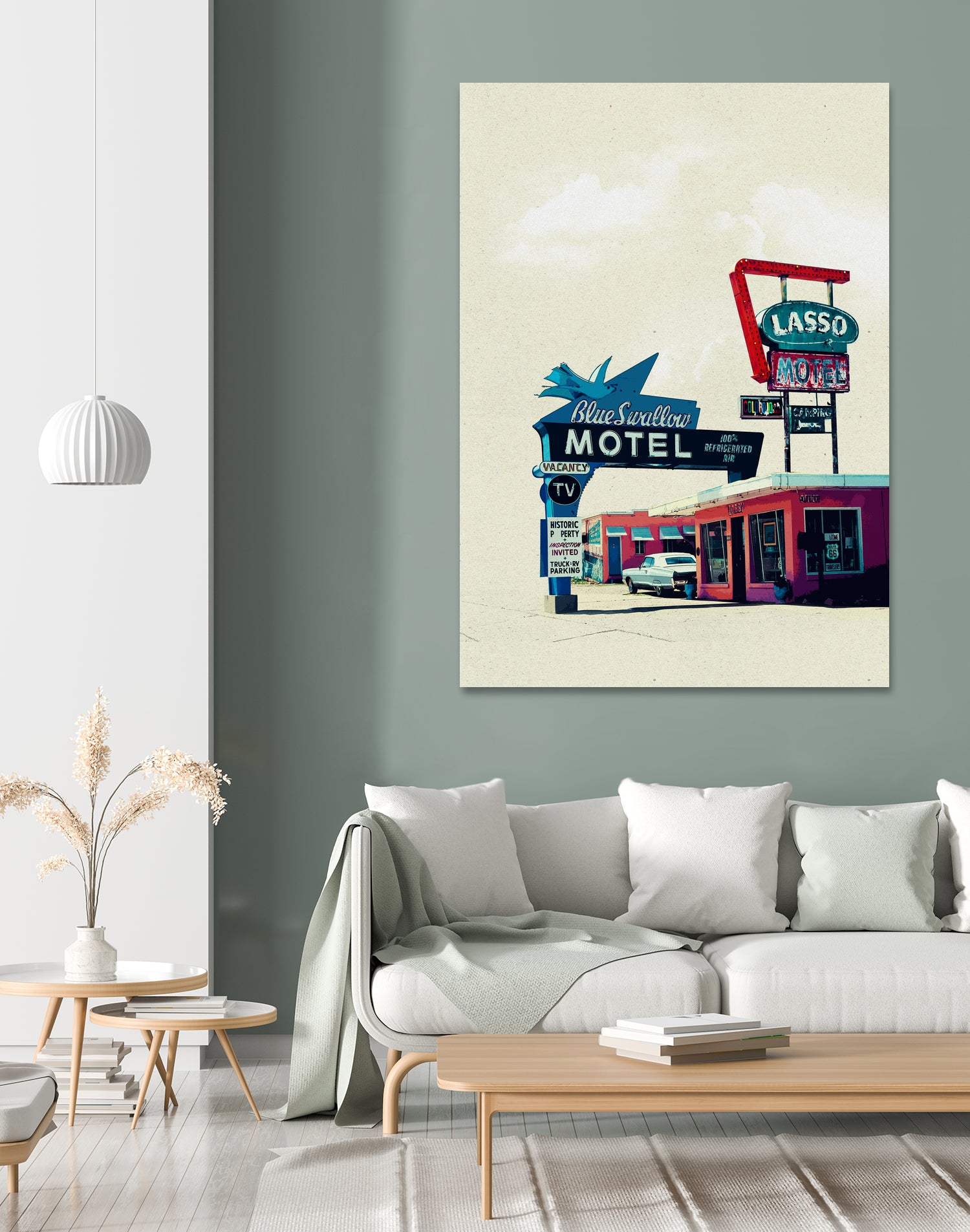 Blue Swallow Motel by Tim Jarosz on GIANT ART - photo illustration