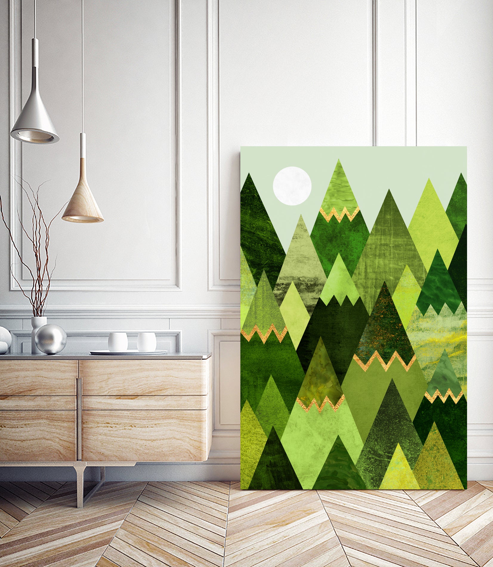 Forest Mountains by Elisabeth Fredriksson on GIANT ART - green mixed media