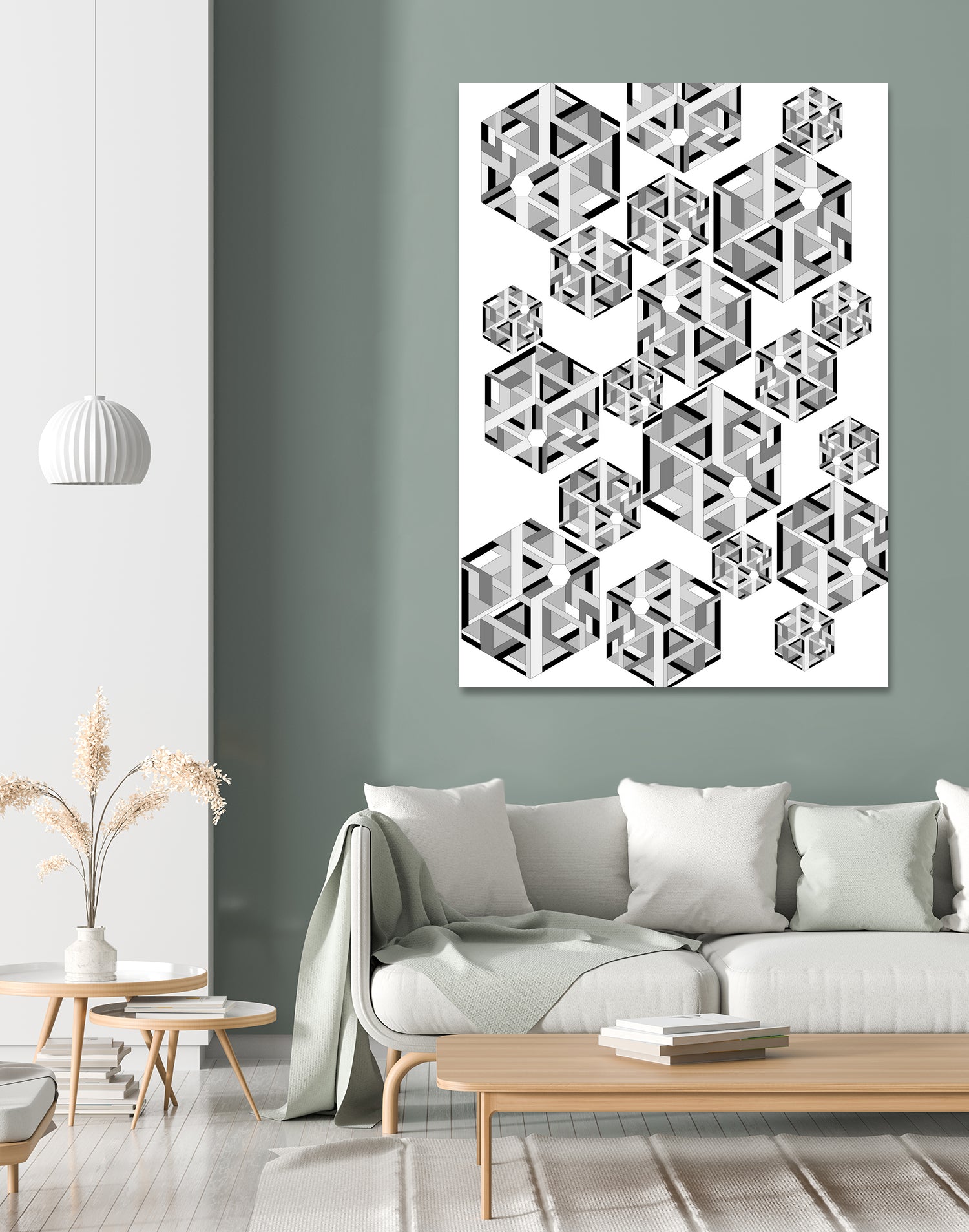Hexagon by Emi Dimitrova on GIANT ART - white digital drawing